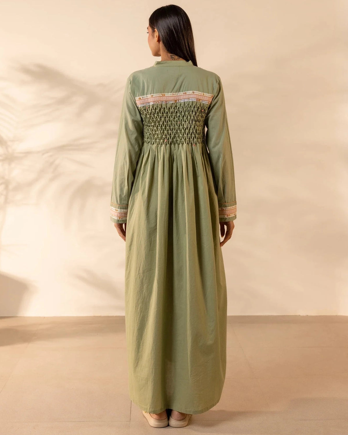 WHIMSY-GR – Green Cotton Dress – Product image 1