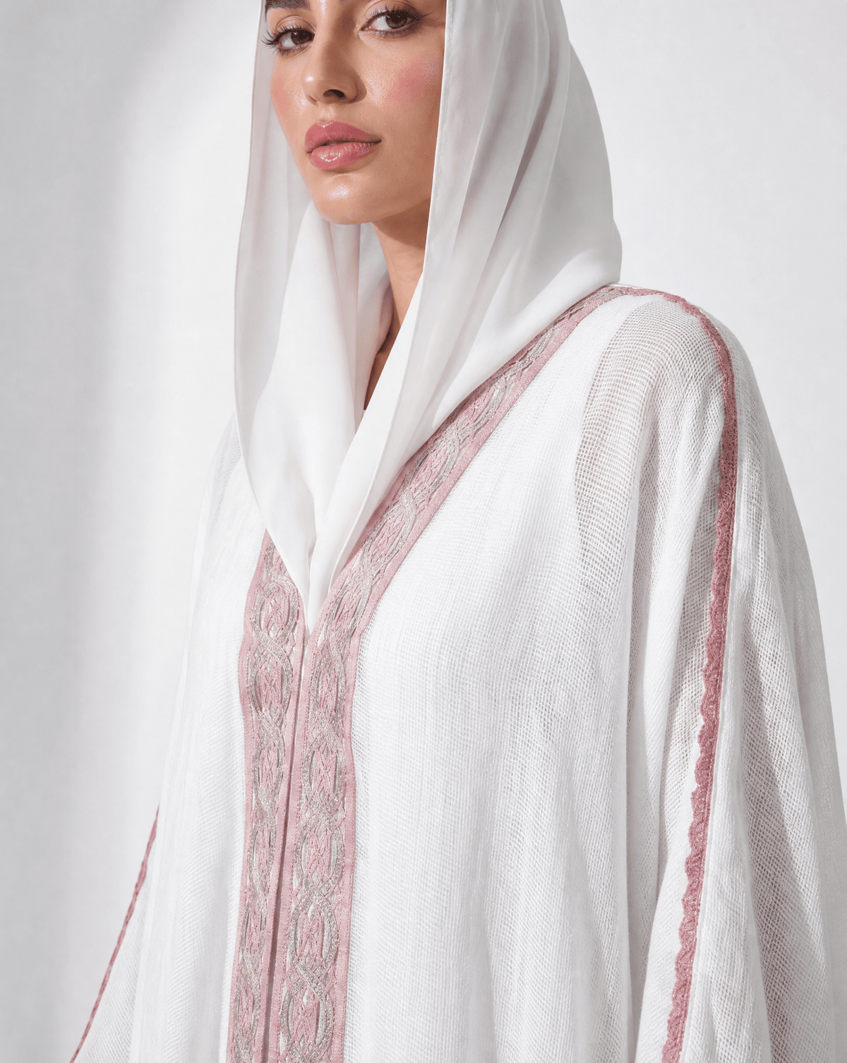 340133-IV – عباية كتان عاجية – صورة المنتج 5