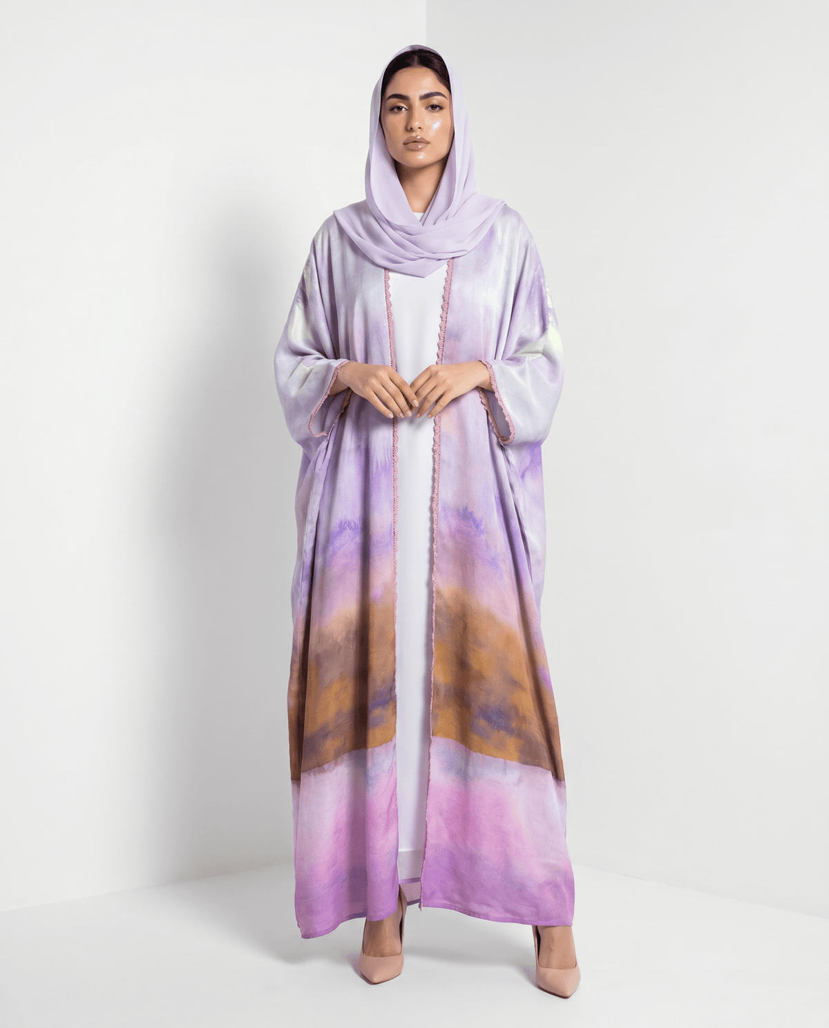 340136-PL – Plum Linen Abaya – Product image 1