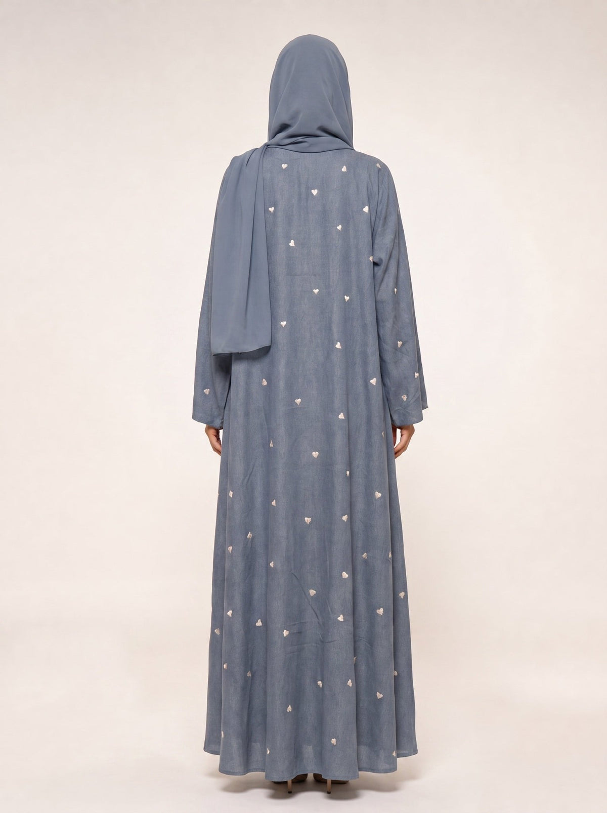 340150 – Steel Blue Cotton Abaya – Product image 4