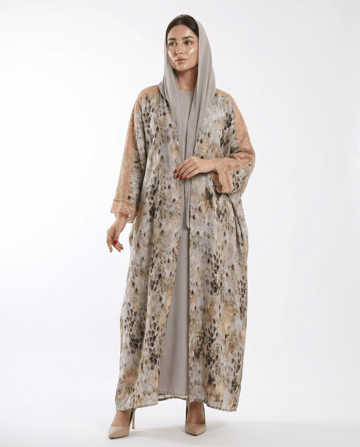 PEC 340115 – عباية كتان بيج – صورة المنتج 1