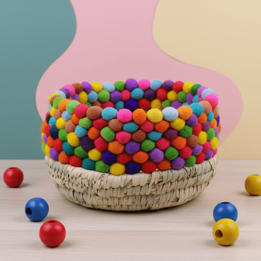 MULTICOLOR LARGE BASKET - PTI - MIRA Y MANO