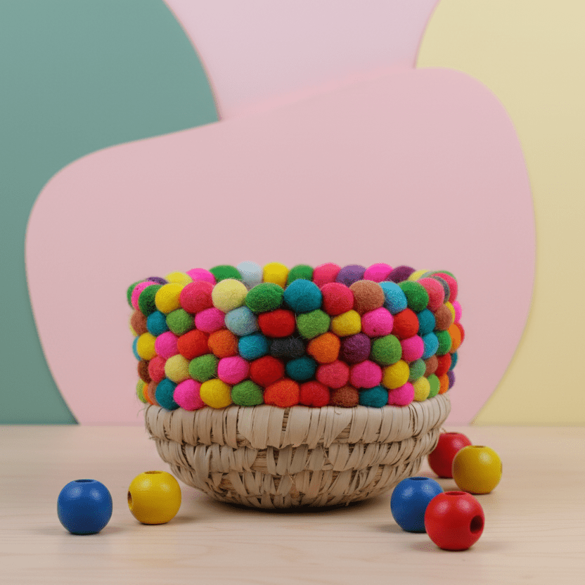 MULTICOLOR SMALL BASKET - PTI - MIRA Y MANO