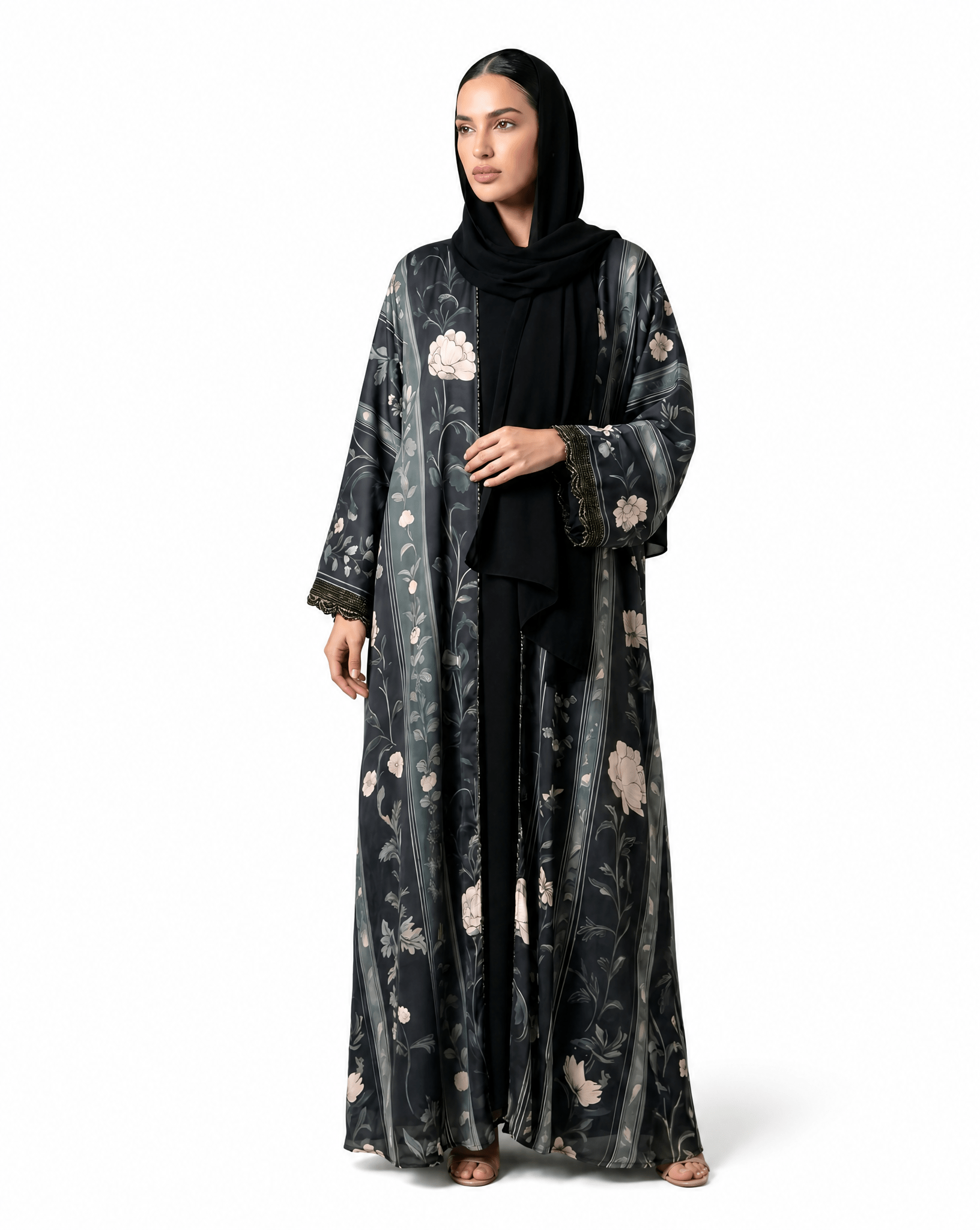 MQE13 ABAYA - QATARIA ABAYA - MIRA Y MANO