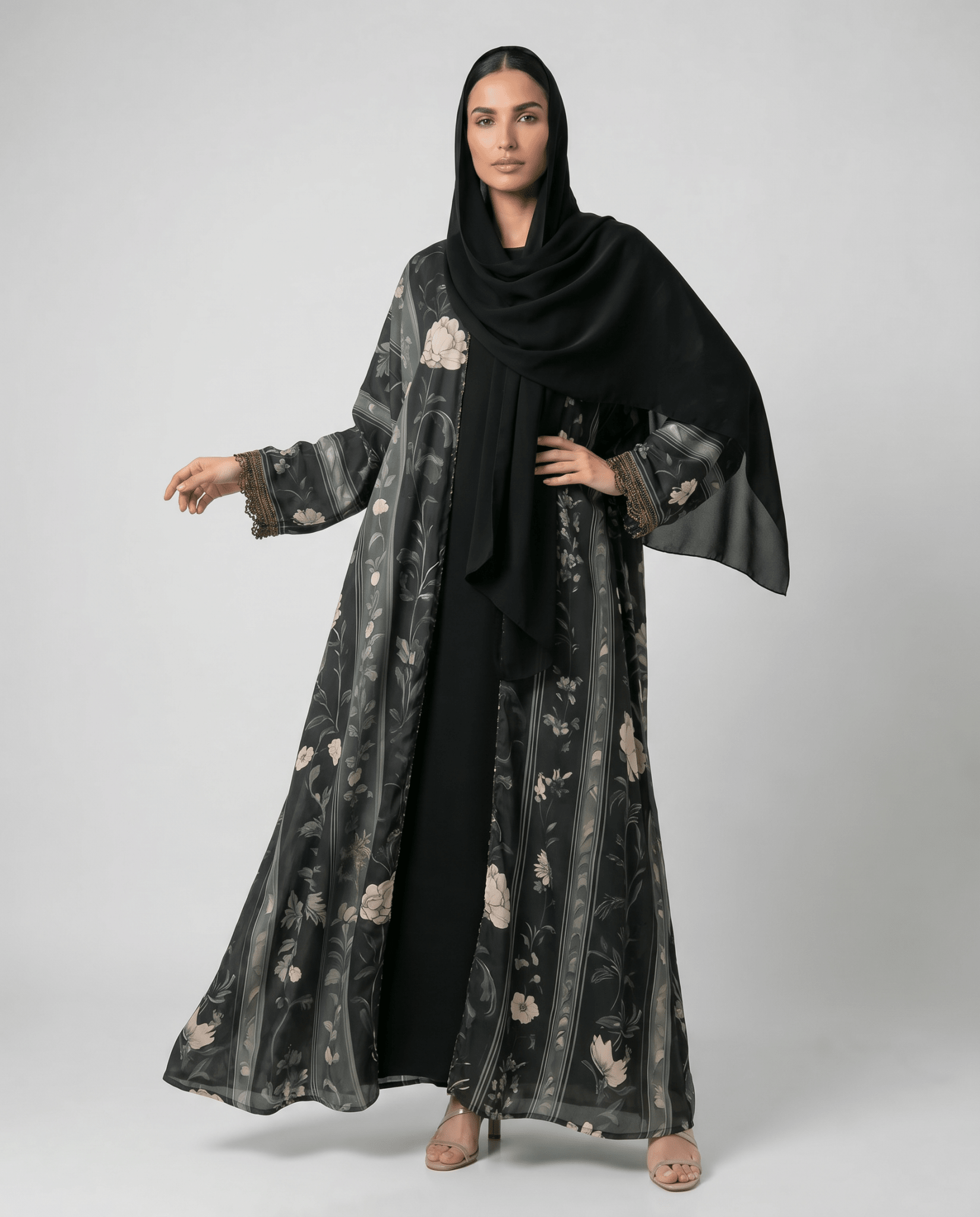 MQE13 ABAYA - QATARIA ABAYA - MIRA Y MANO