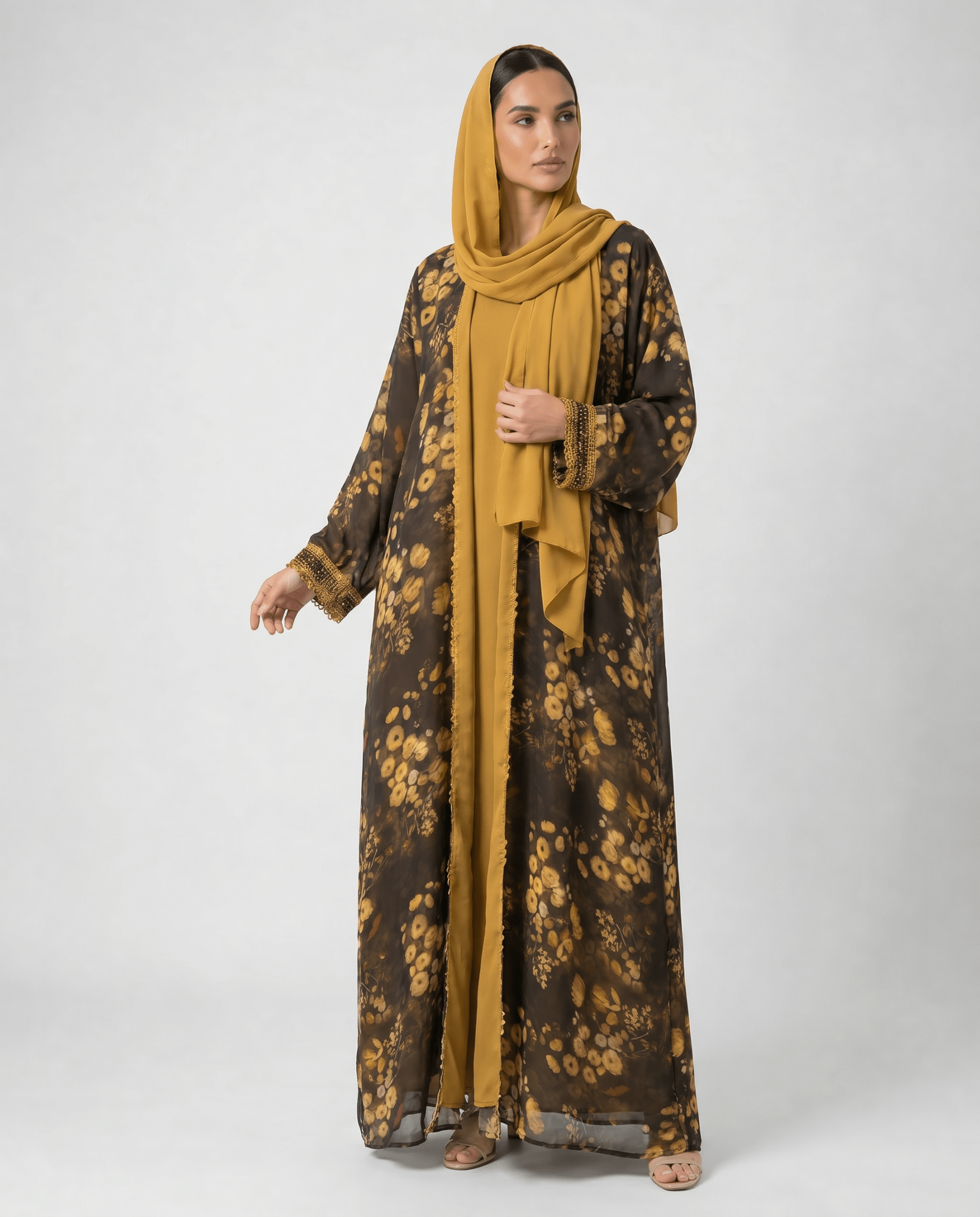 MQE17 ABAYA - QATARIA ABAYA - MIRA Y MANO