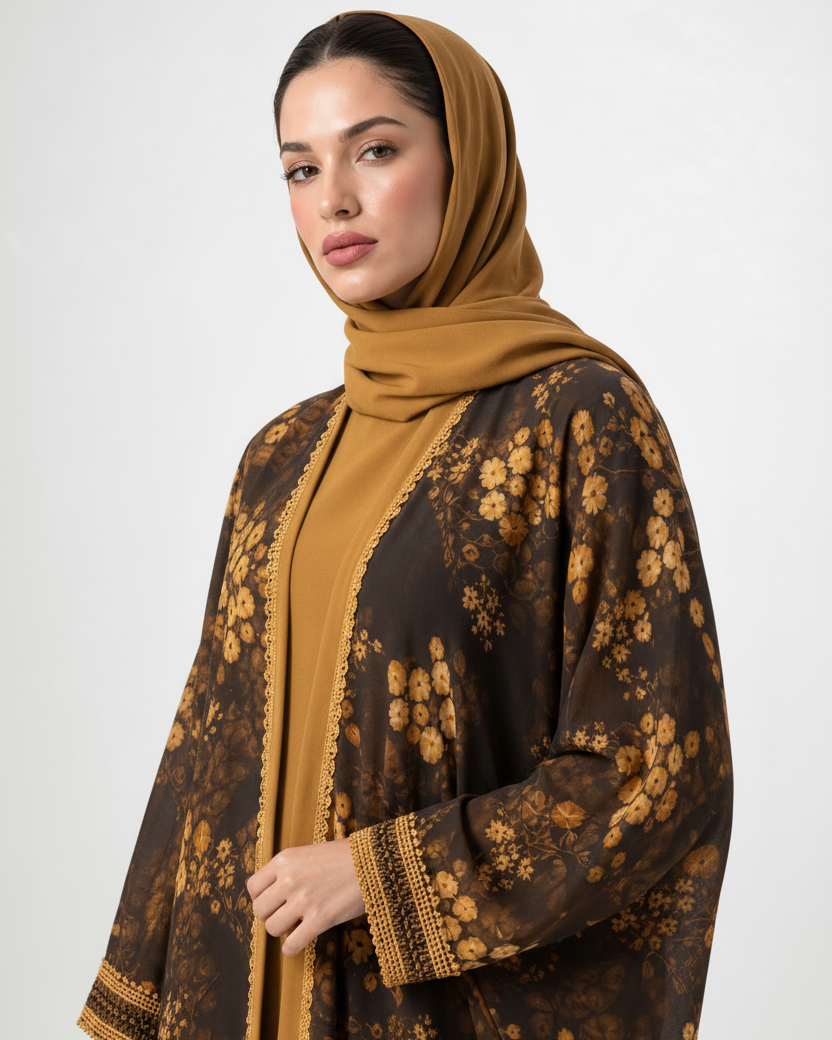 MQE17 ABAYA - QATARIA ABAYA - MIRA Y MANO