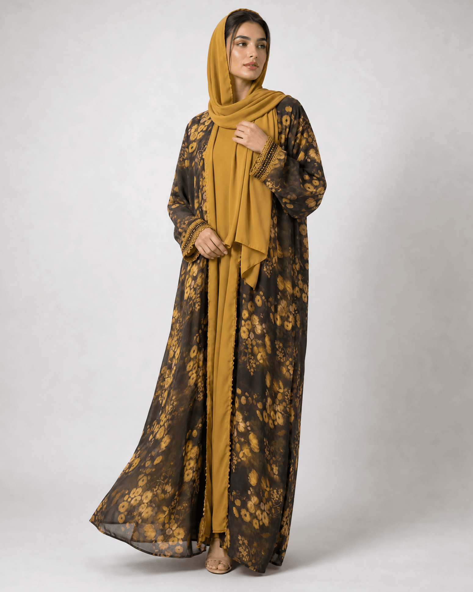 MQE17 ABAYA - QATARIA ABAYA - MIRA Y MANO