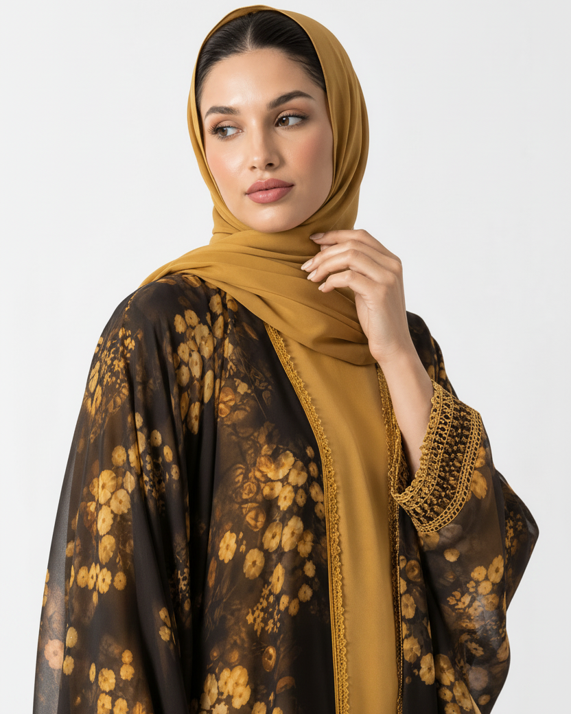 MQE17 ABAYA - QATARIA ABAYA - MIRA Y MANO