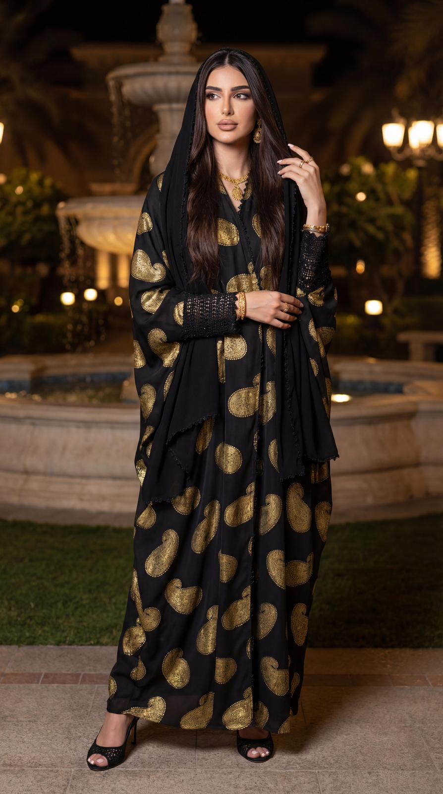 MQR05 ABAYA - QATARIA ABAYA - MIRA Y MANO