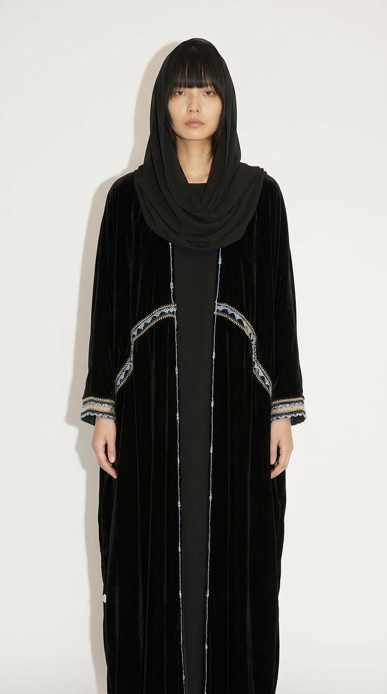 MQR07 ABAYA - QATARIA ABAYA - MIRA Y MANO