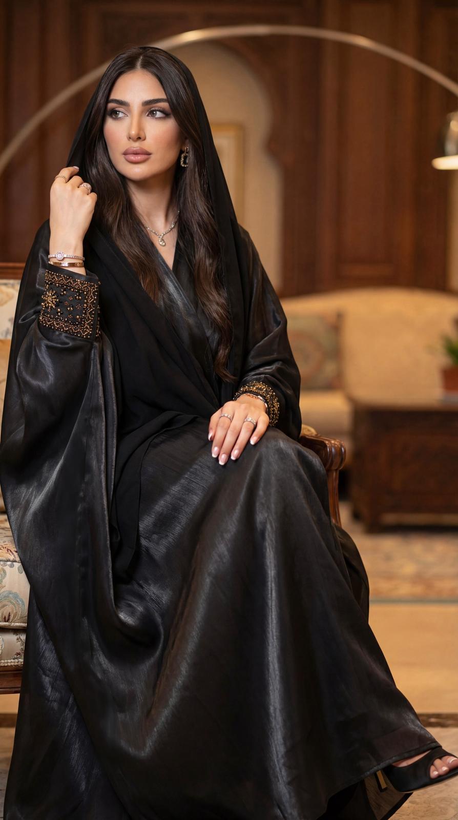 MQR08 ABAYA - QATARIA ABAYA - MIRA Y MANO