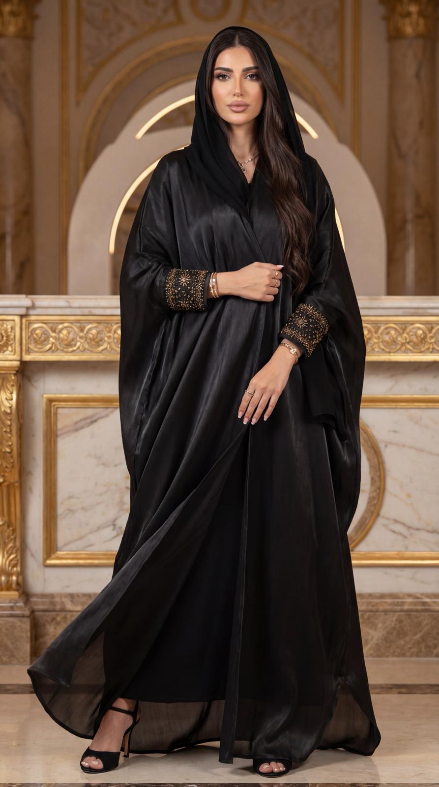 MQR08 ABAYA - QATARIA ABAYA - MIRA Y MANO