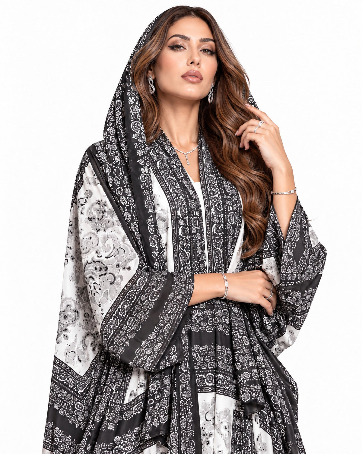QTR QM02 - Black Chiffon Abaya - QATARIA ABAYA - MIRA Y MANO