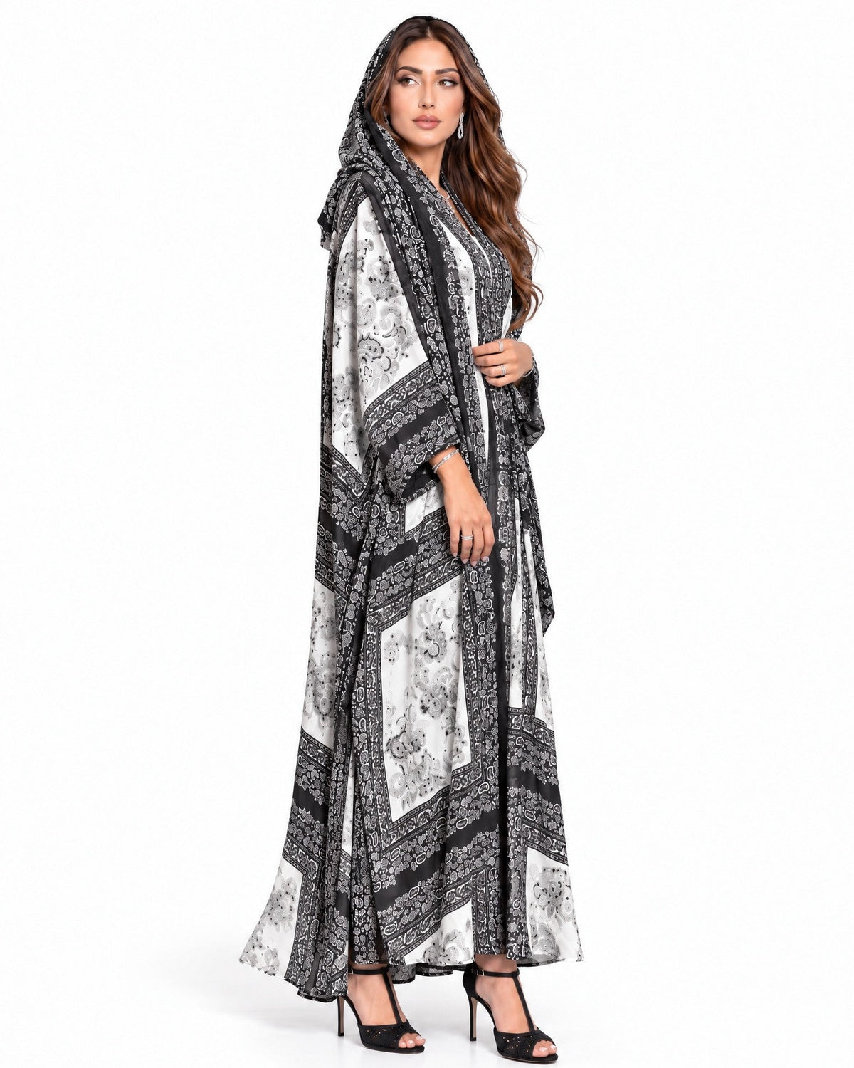 QTR QM02 - Black Chiffon Abaya - QATARIA ABAYA - MIRA Y MANO