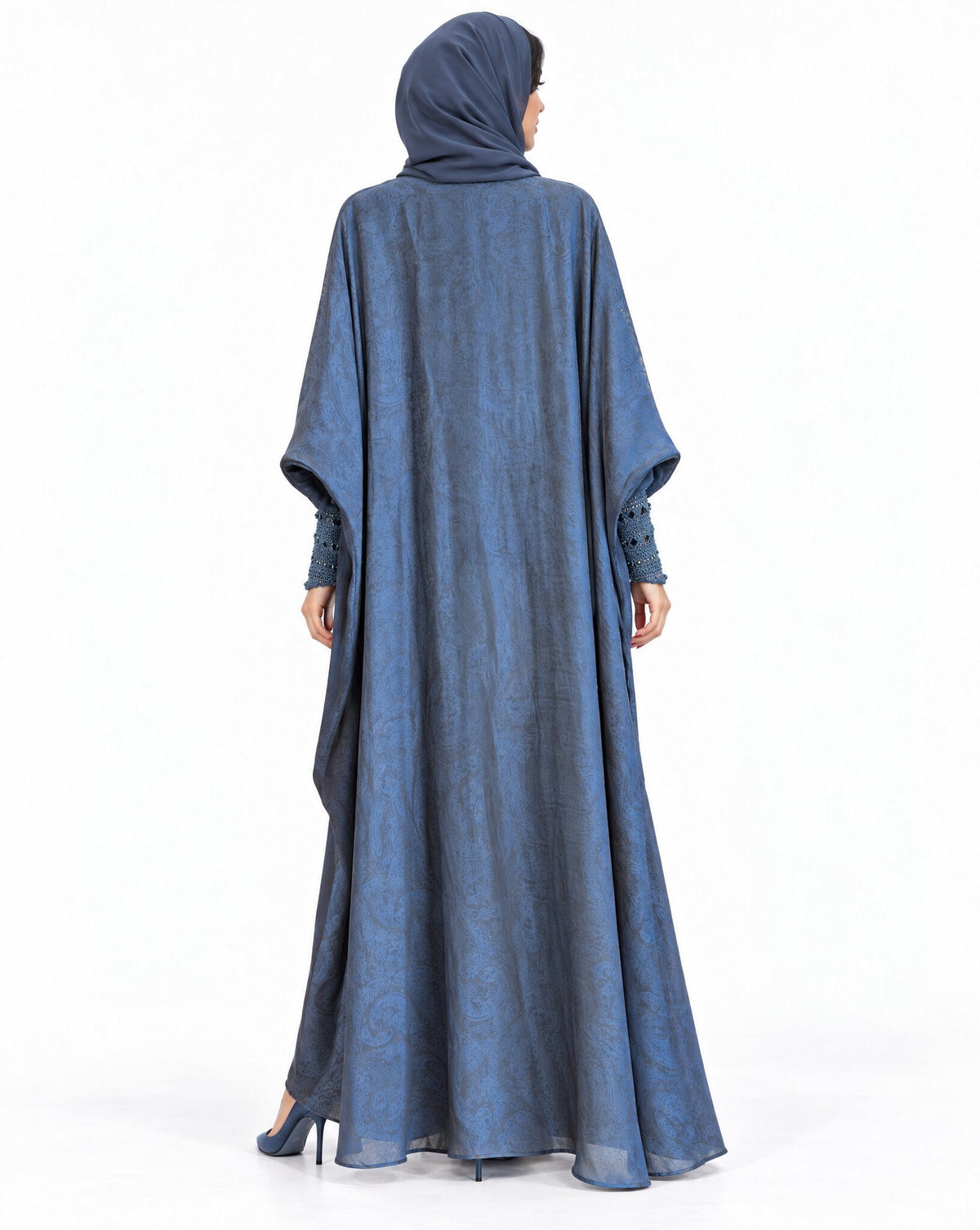 QTR QM15 - Midnight Blue Crepe Abaya - MIRA Y MANO