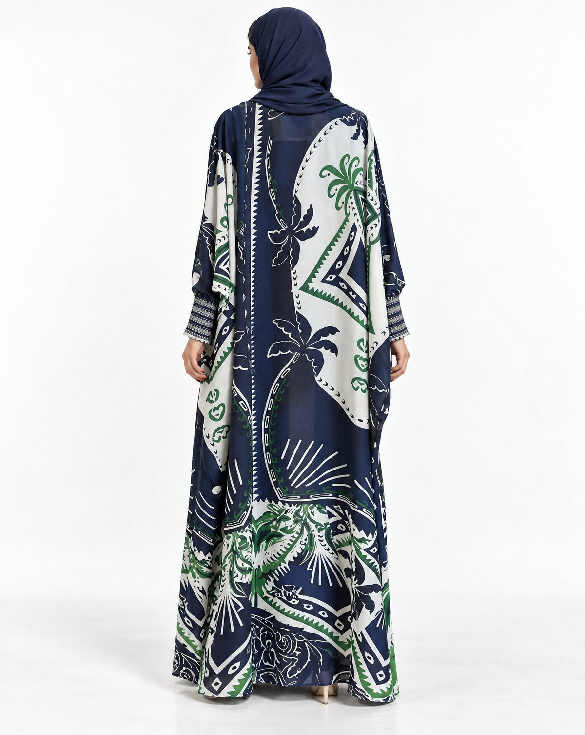 QTR QM48 - Printed Chiffon Abaya - MIRA Y MANO