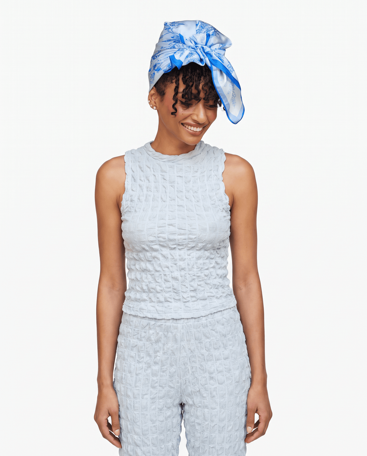 Qormuz Blue Mandel Scarf - QORMUZ - MIRA Y MANO