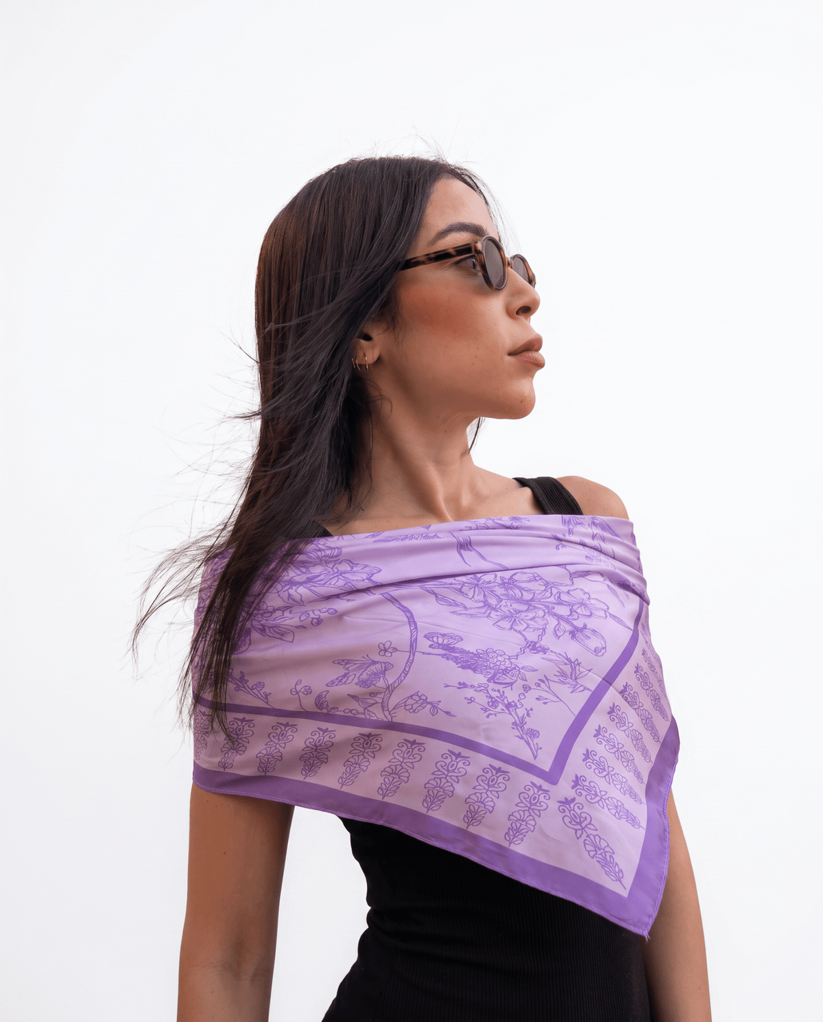 Qormuz Purple Mandel Scarf - QORMUZ - MIRA Y MANO