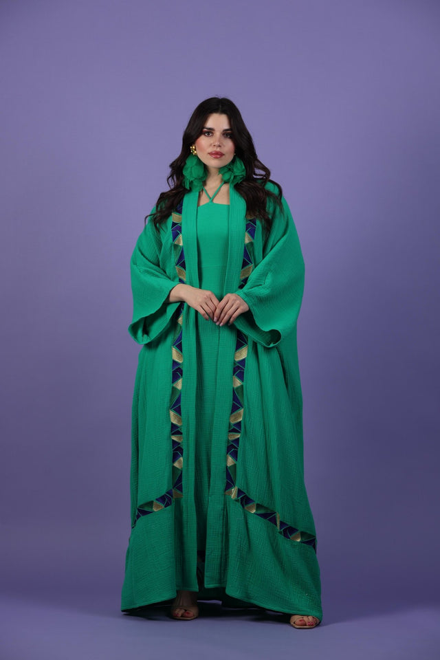 K403 ABAYA SET - QUARTIZ - MIRA Y MANO