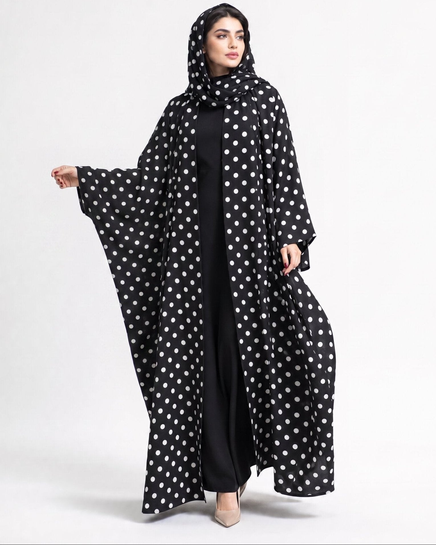 RB 0115 – Black Crepe Abaya - RASHA BILAL - MIRA Y MANO