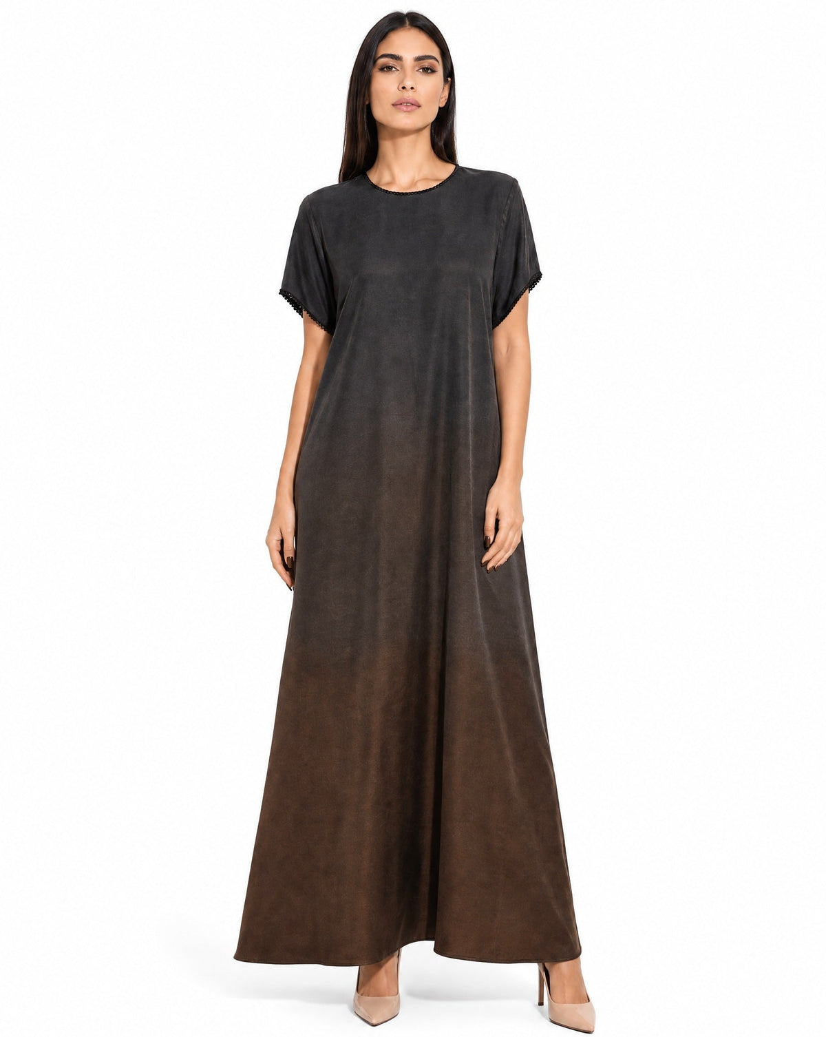 FOUZ-BR – Brown Washed Silk Dress - RIBBON - MIRA Y MANO