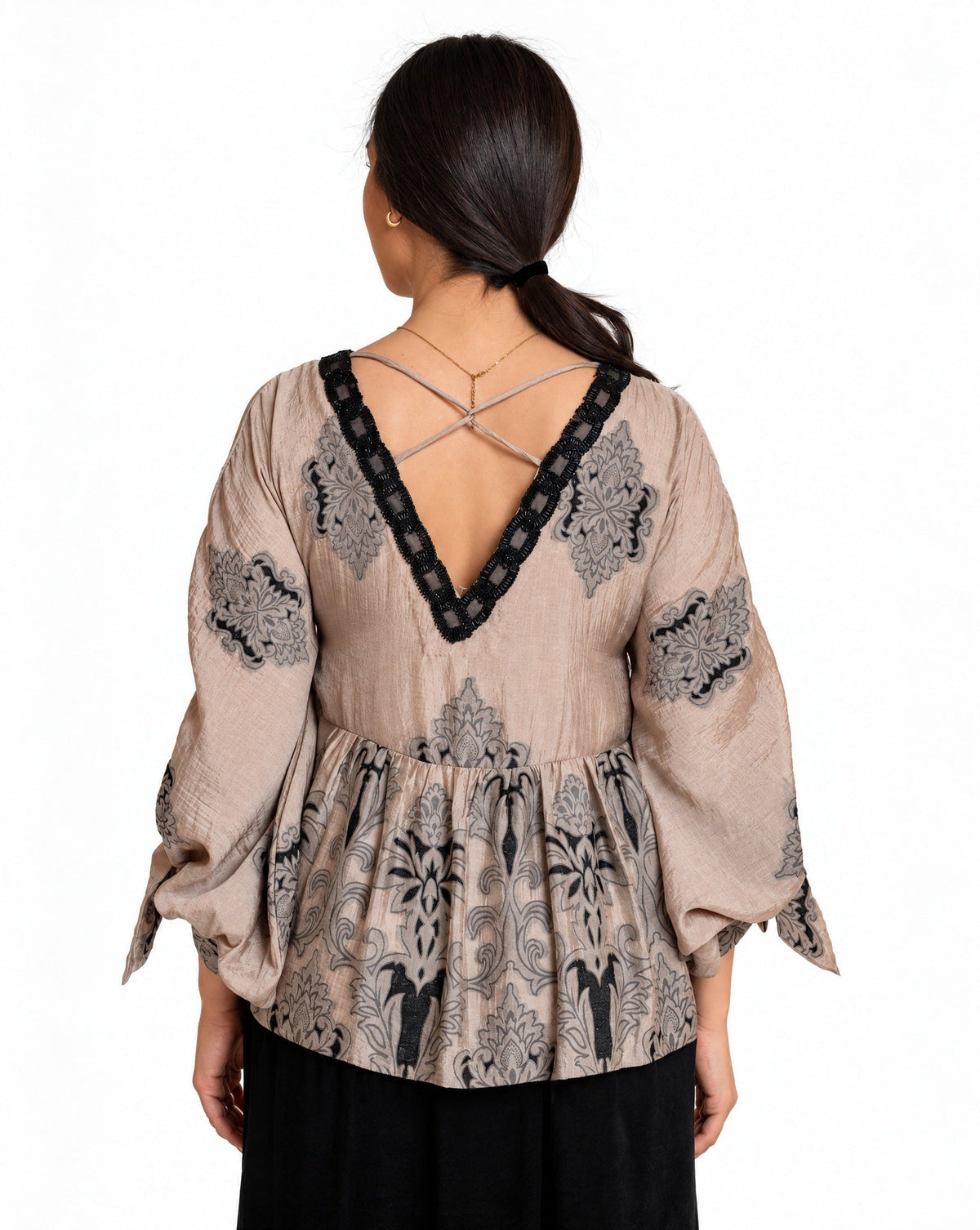 FW25R140-BB-DR KAFTAN - RIBBON - MIRA Y MANO