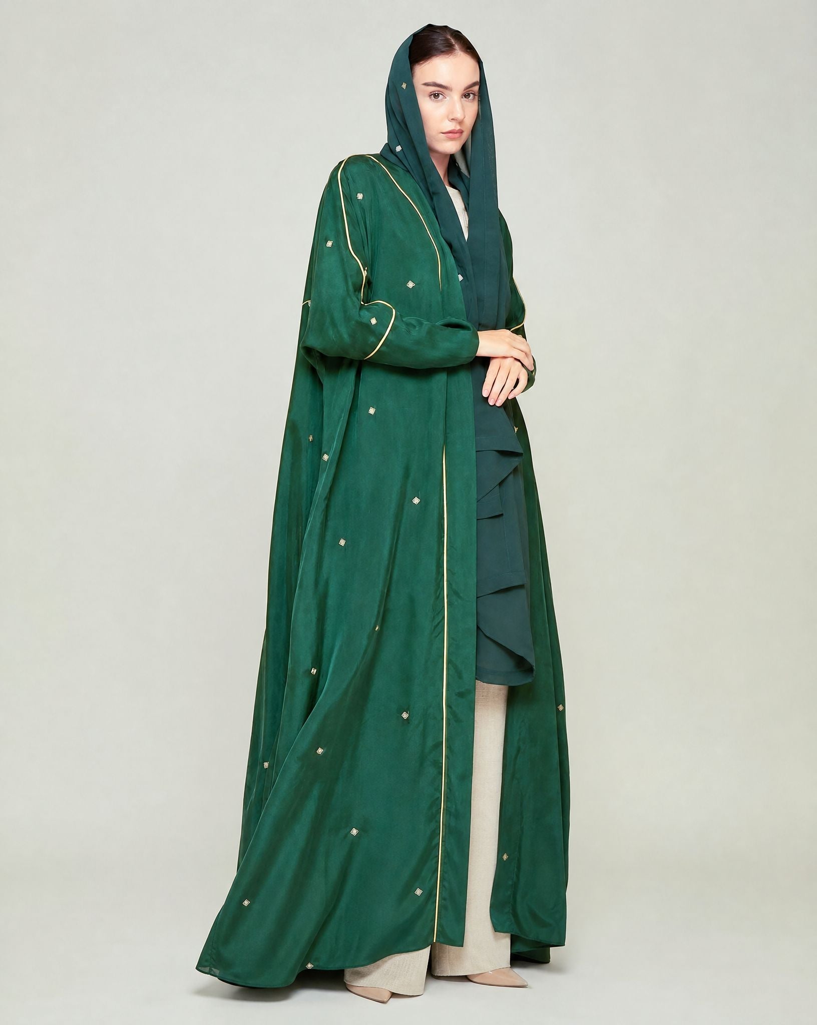 SS25R012-GR ABAYA - RIBBON - MIRA Y MANO