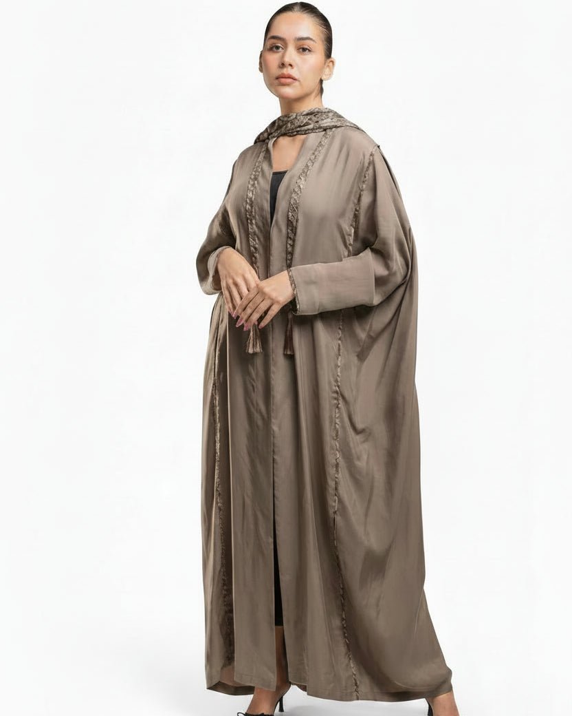 SS26R02-GR ABAYA - RIBBON - MIRA Y MANO
