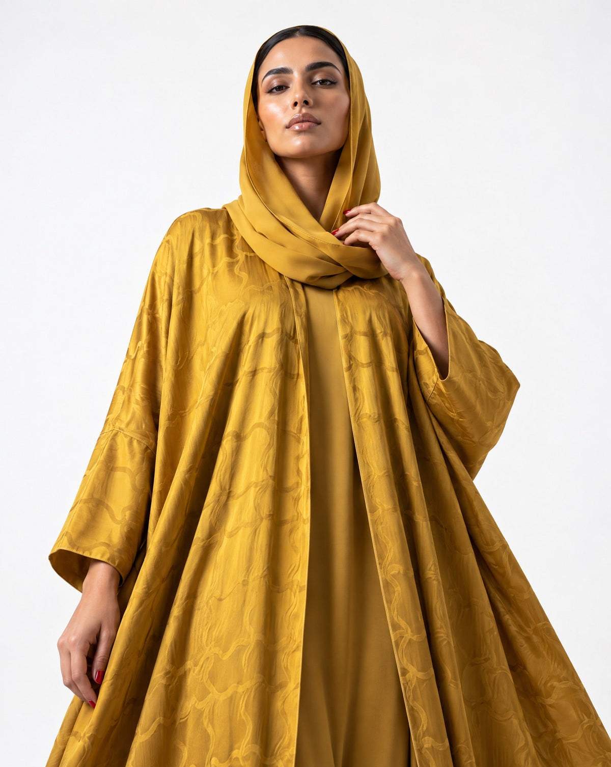 SISOATS1-GD – Goldenrod Washed Silk Abaya - SARA INTABI - MIRA Y MANO