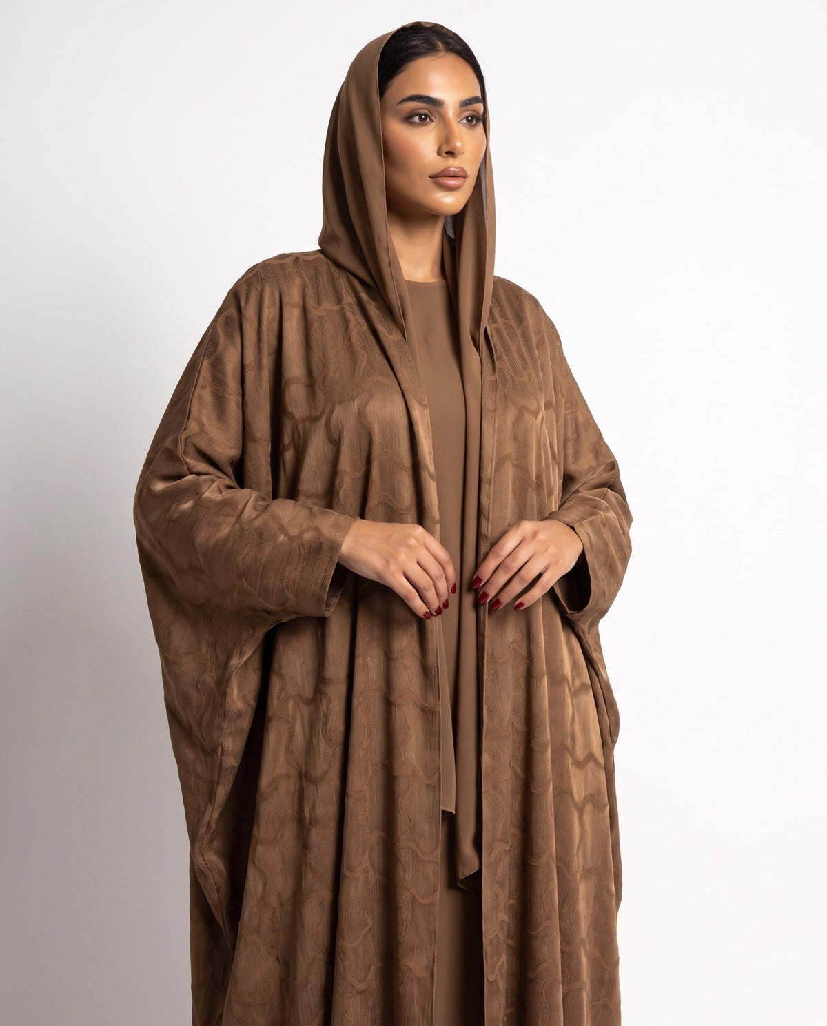 SISOATS2 – Brown Washed Silk Abaya - SARA INTABI - MIRA Y MANO