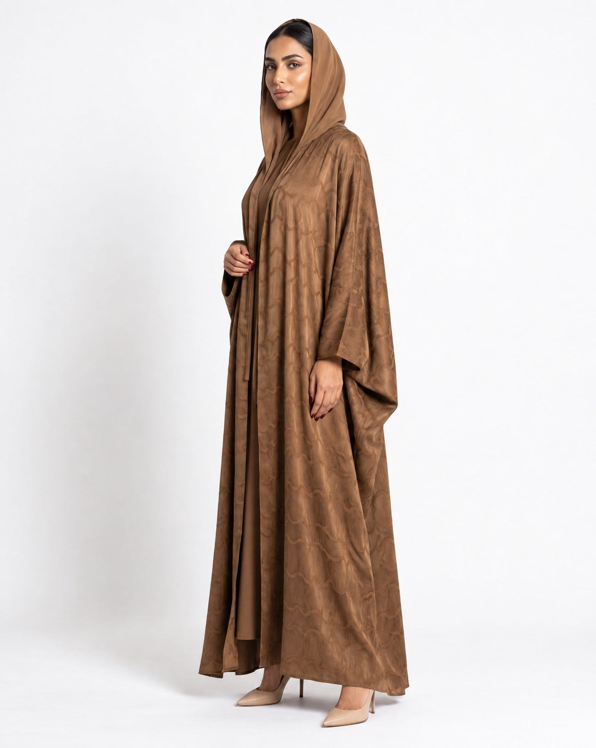 SISOATS2 – Brown Washed Silk Abaya - SARA INTABI - MIRA Y MANO