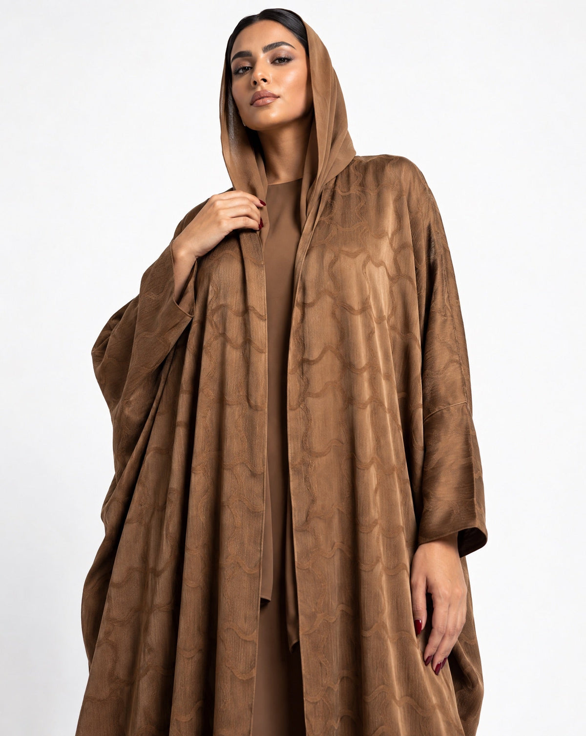 SISOATS2 – Brown Washed Silk Abaya - SARA INTABI - MIRA Y MANO