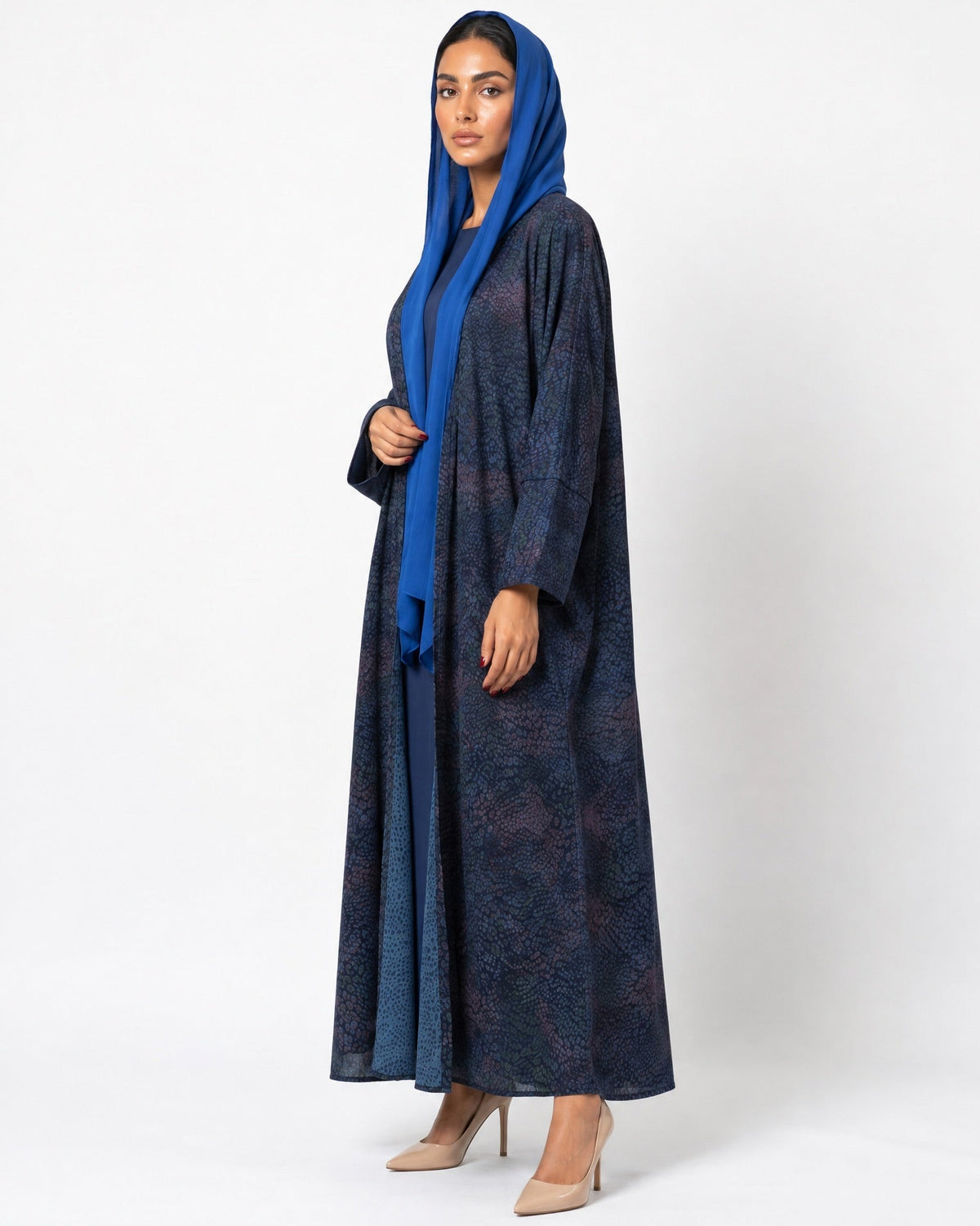 SISOAWS1 – Blue Washed Silk Abaya - SARA INTABI - MIRA Y MANO