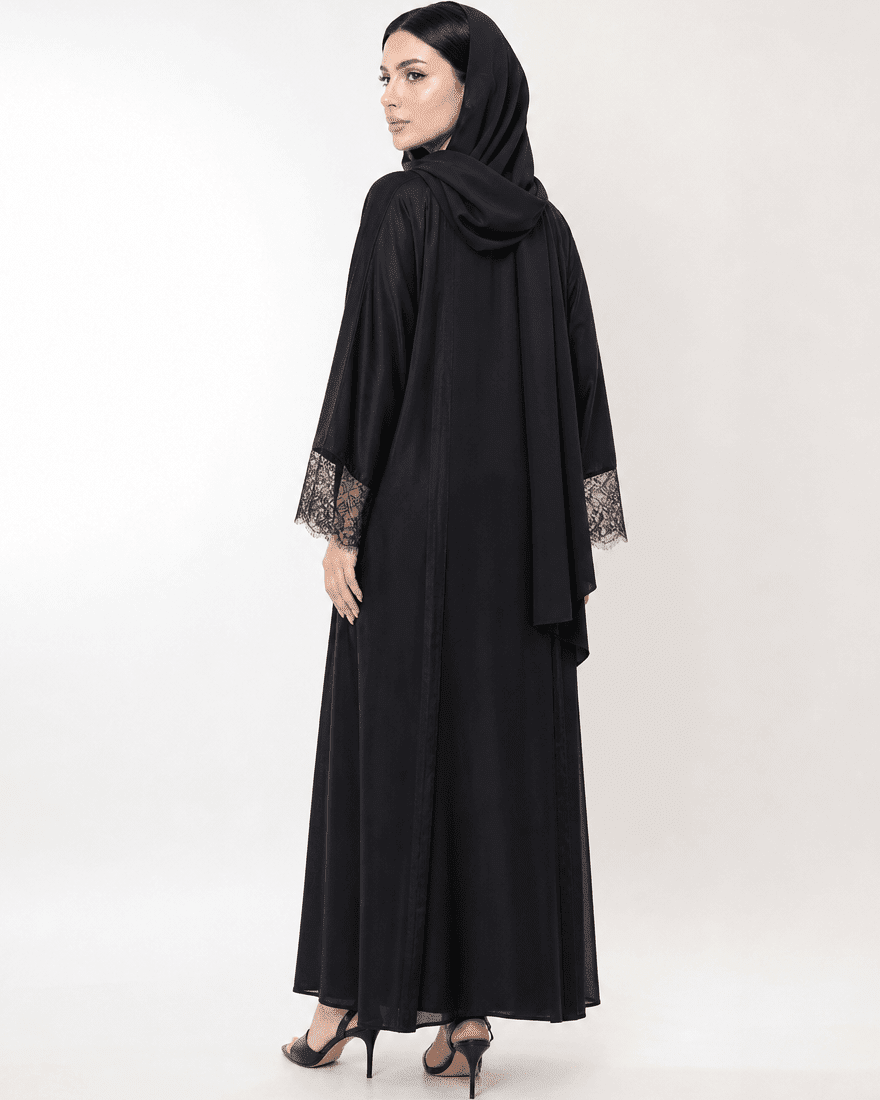 SISOWSLB – Black Silk Abaya – Product image 3