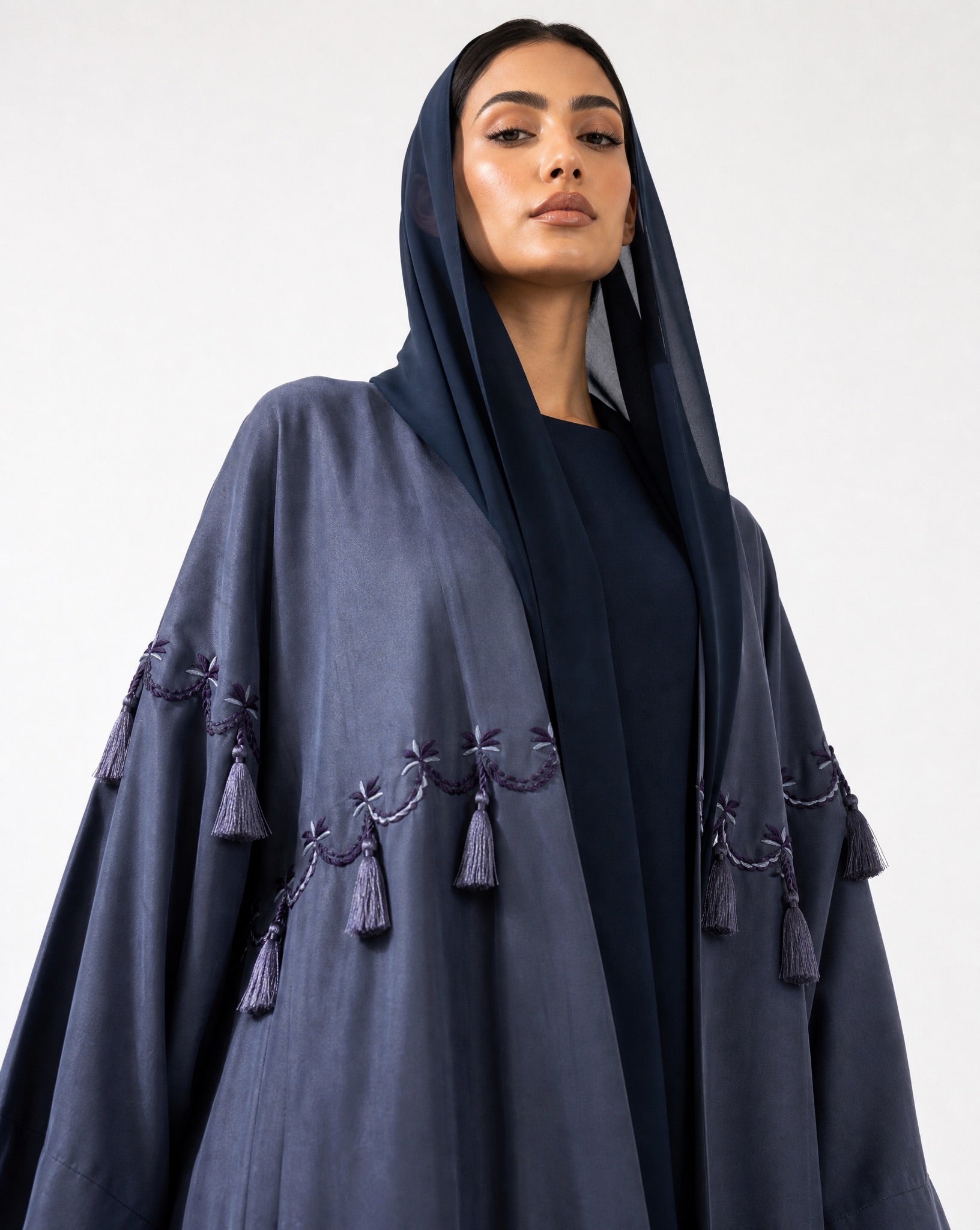 DB - Dark Blue Abaya - SASH - MIRA Y MANO