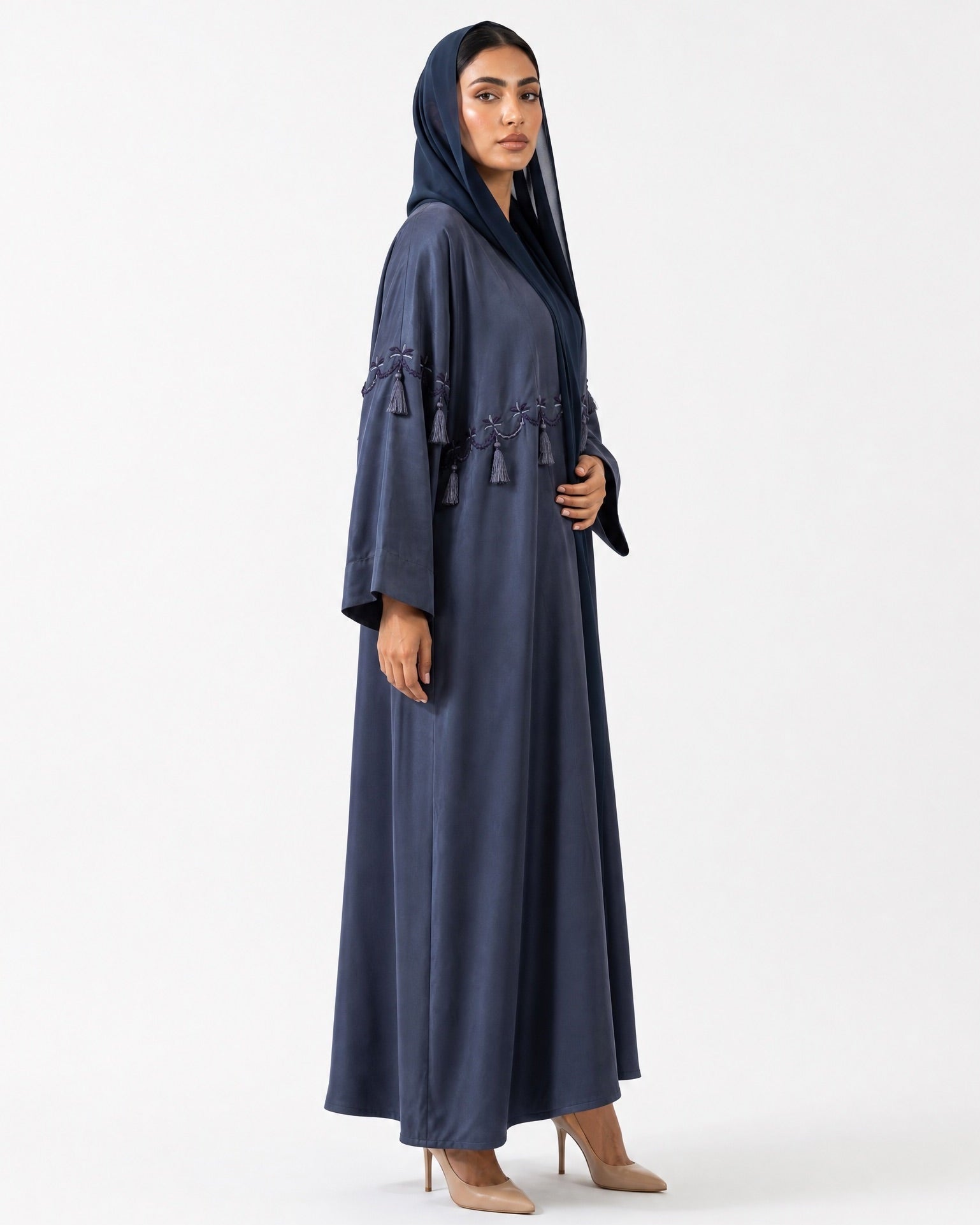 DB - Dark Blue Abaya - SASH - MIRA Y MANO