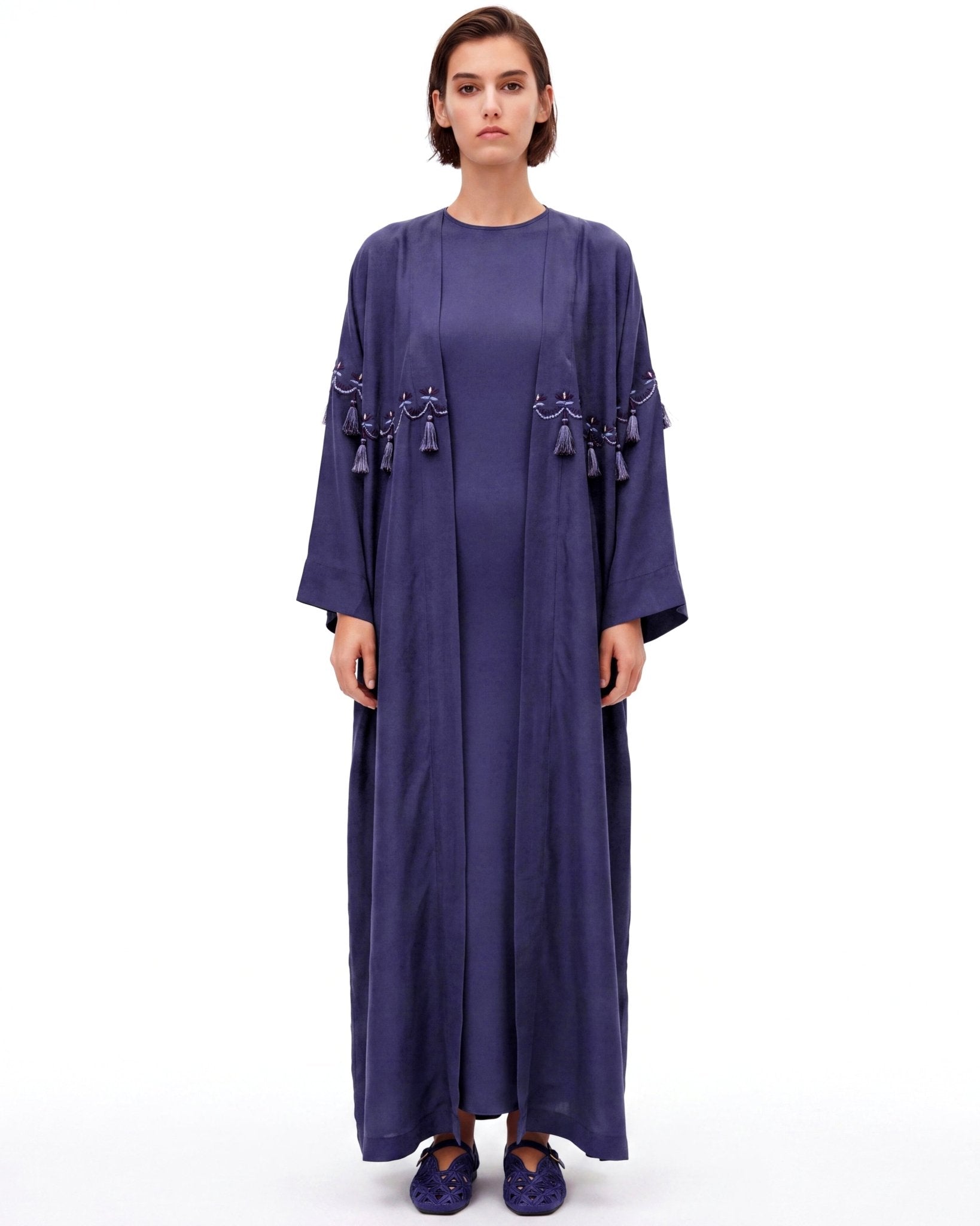 DB – Dark Blue Abaya - SASH - MIRA Y MANO