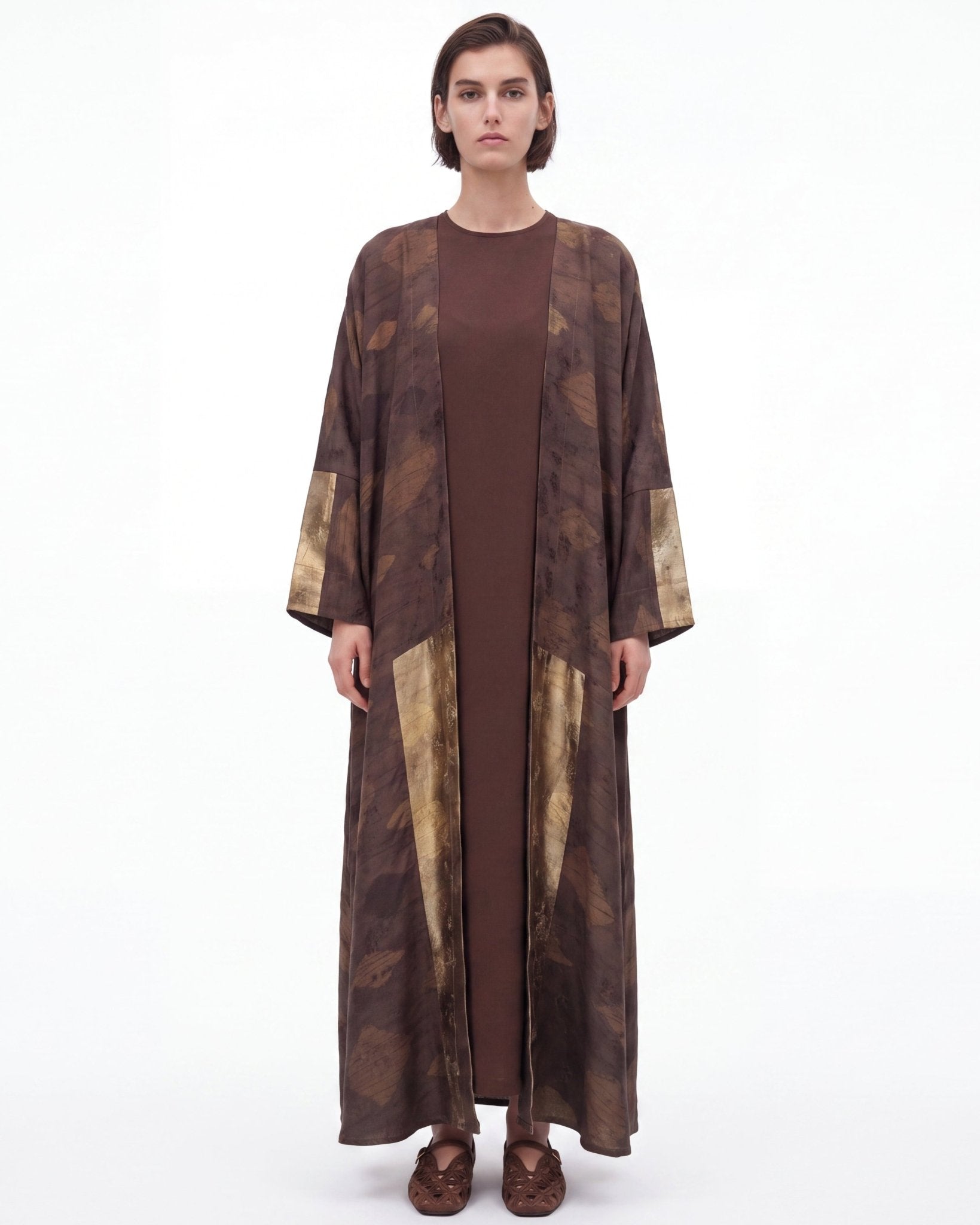 PS – Dark Olive Green Silk Abaya - SASH - MIRA Y MANO