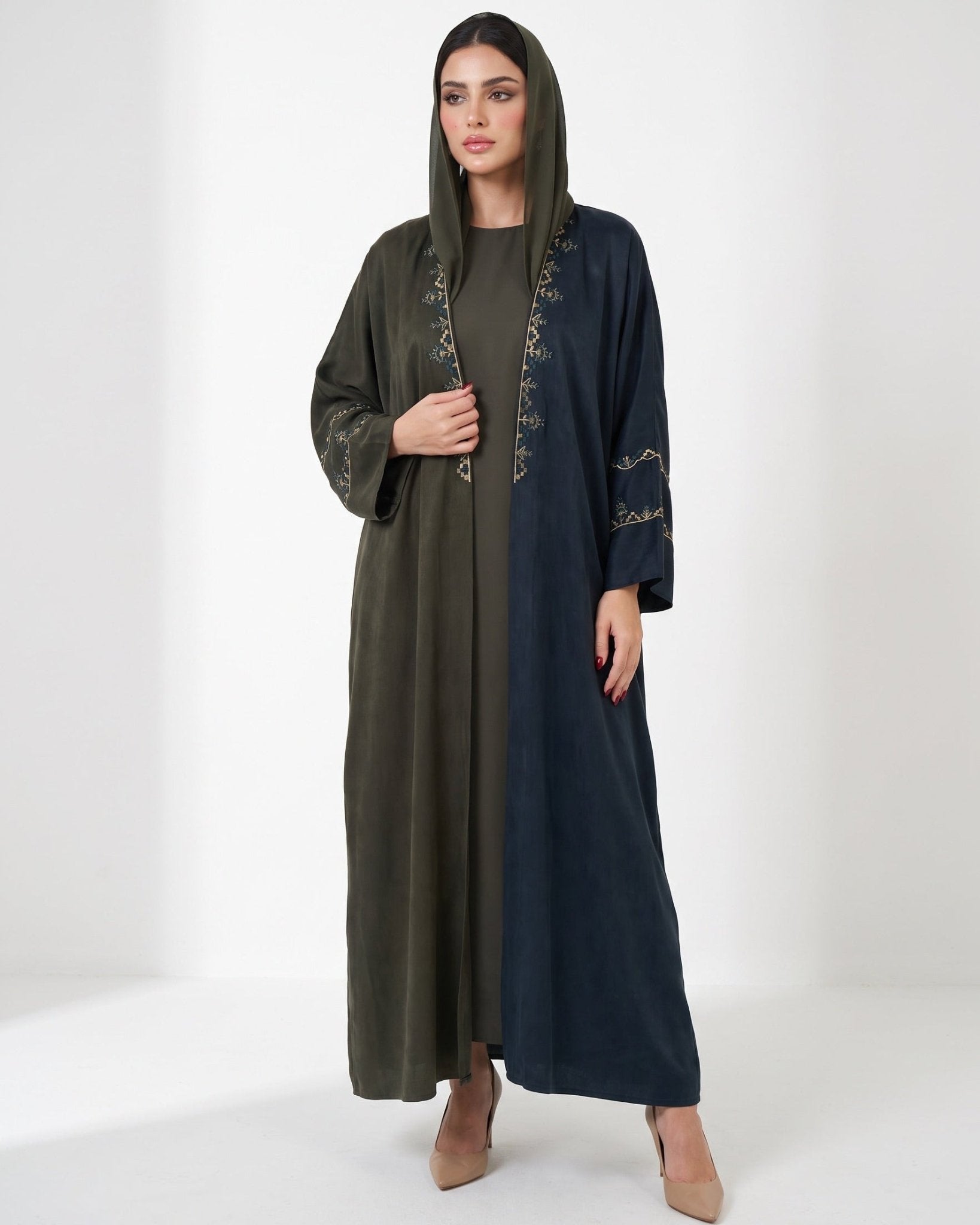 SO - Dark Blue Abaya - SASH - MIRA Y MANO