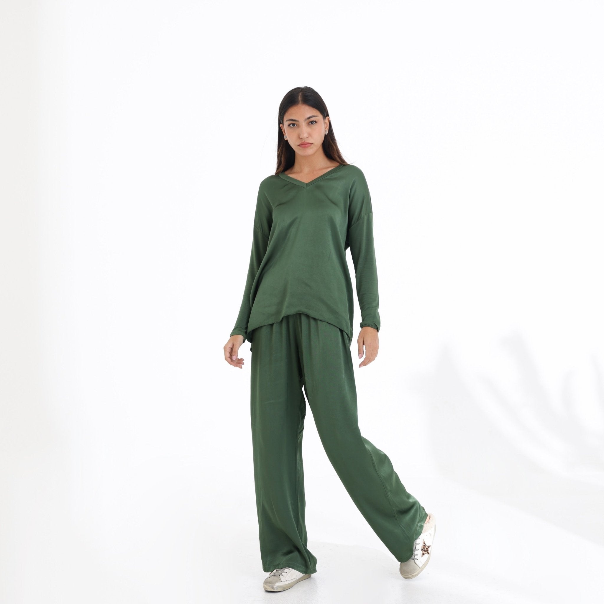 AW25 SLK 008 - GR TOP & PANT - SILKERA - MIRA Y MANO