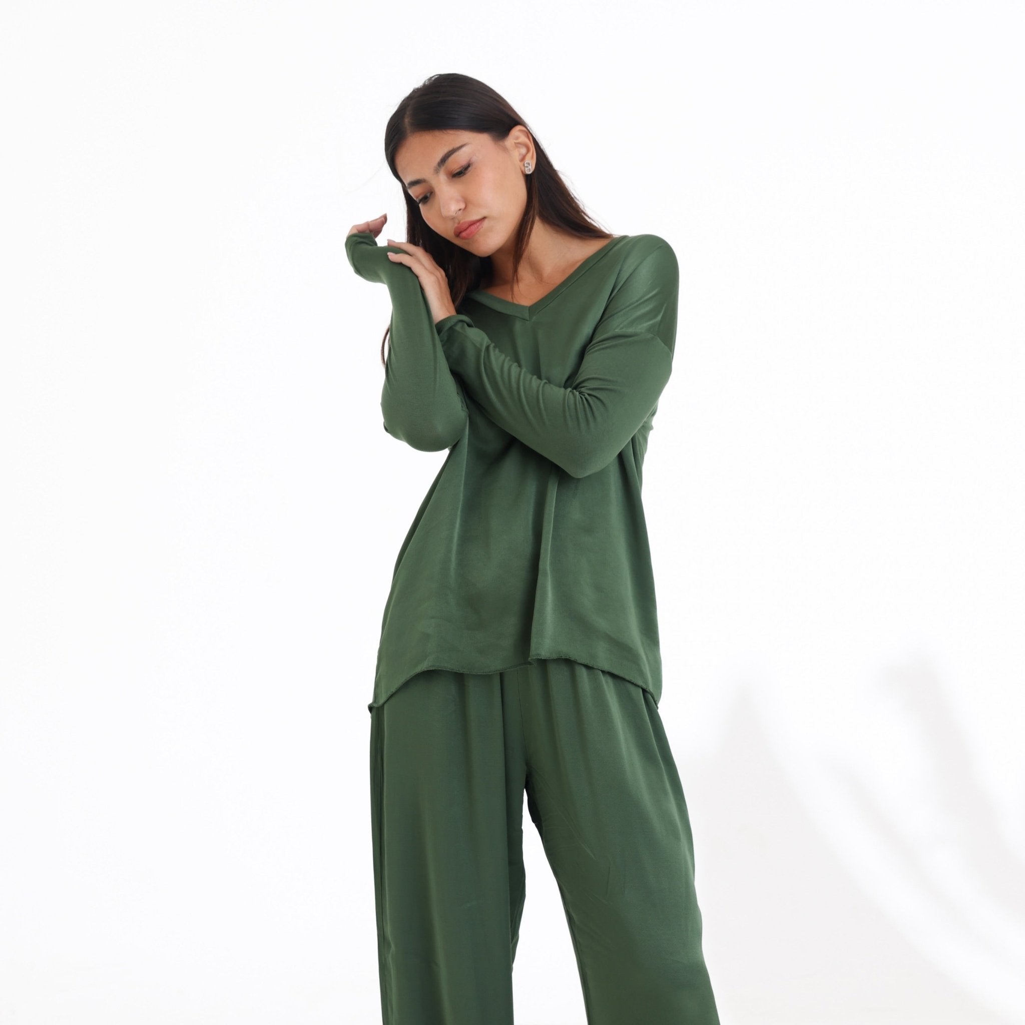 AW25 SLK 008 - GR TOP & PANT - SILKERA - MIRA Y MANO