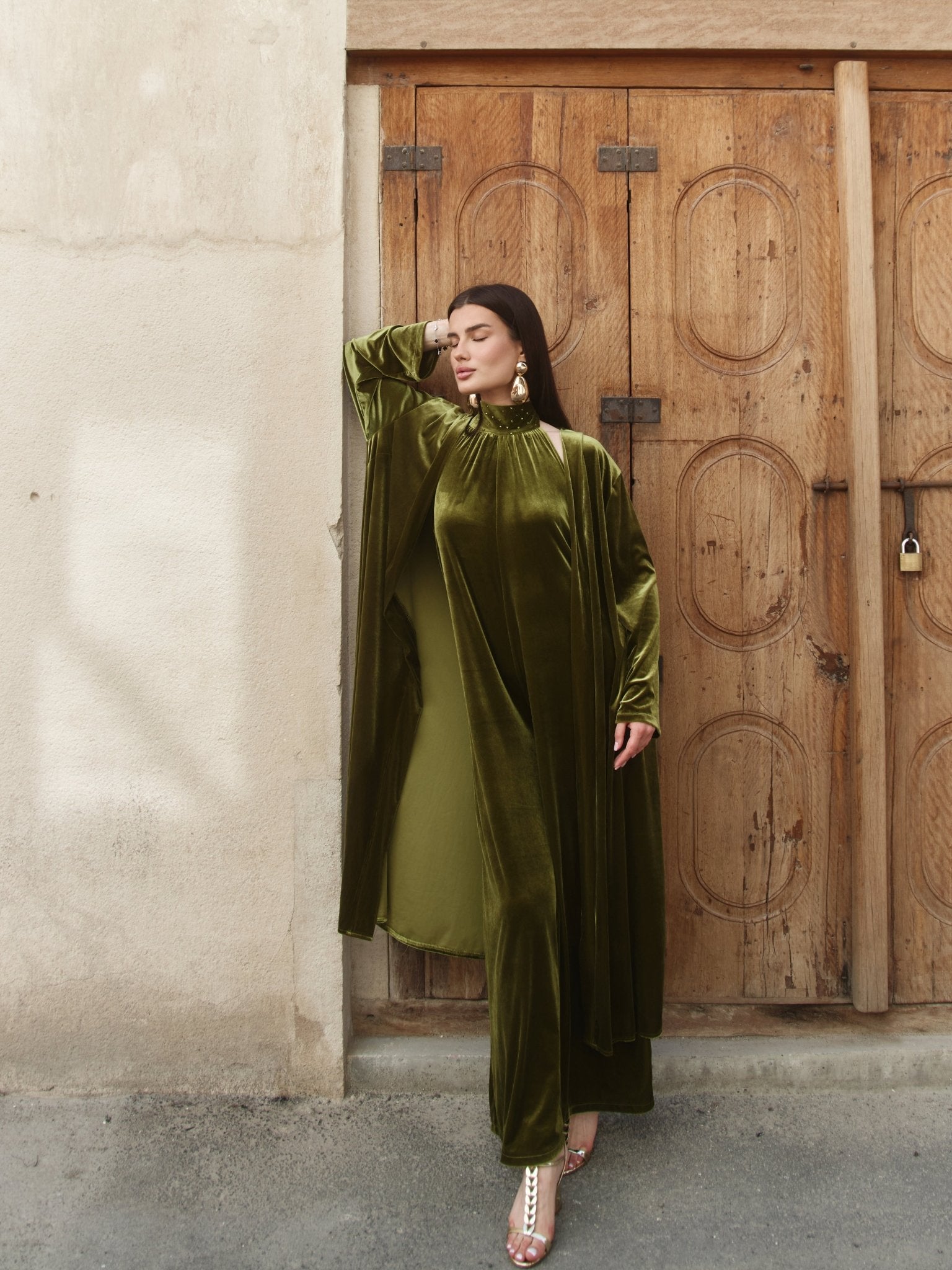 AW25 SLK 011 - GR VELVET JUMPSUIT - SILKERA - MIRA Y MANO