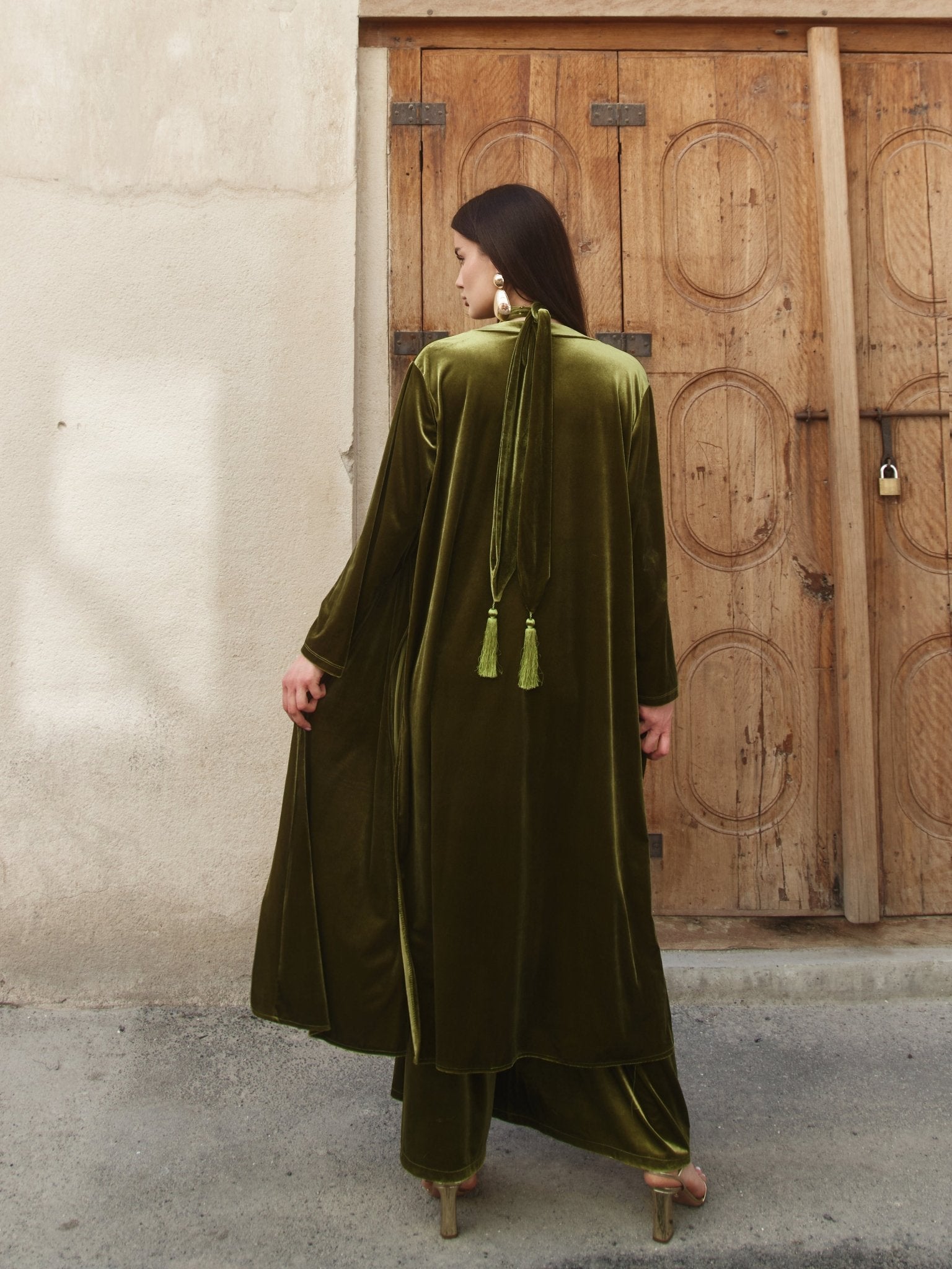 AW25 SLK 011 - GR VELVET JUMPSUIT - SILKERA - MIRA Y MANO