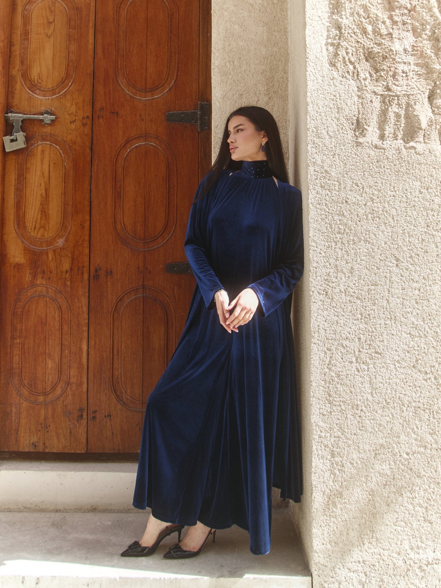 AW25 SLK 011 - NV VELVET JUMPSUIT - SILKERA - MIRA Y MANO