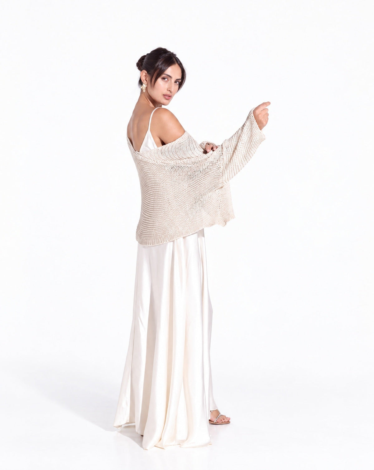 SS25 SLK 006 – Beige Silk Dress - SILKERA - MIRA Y MANO