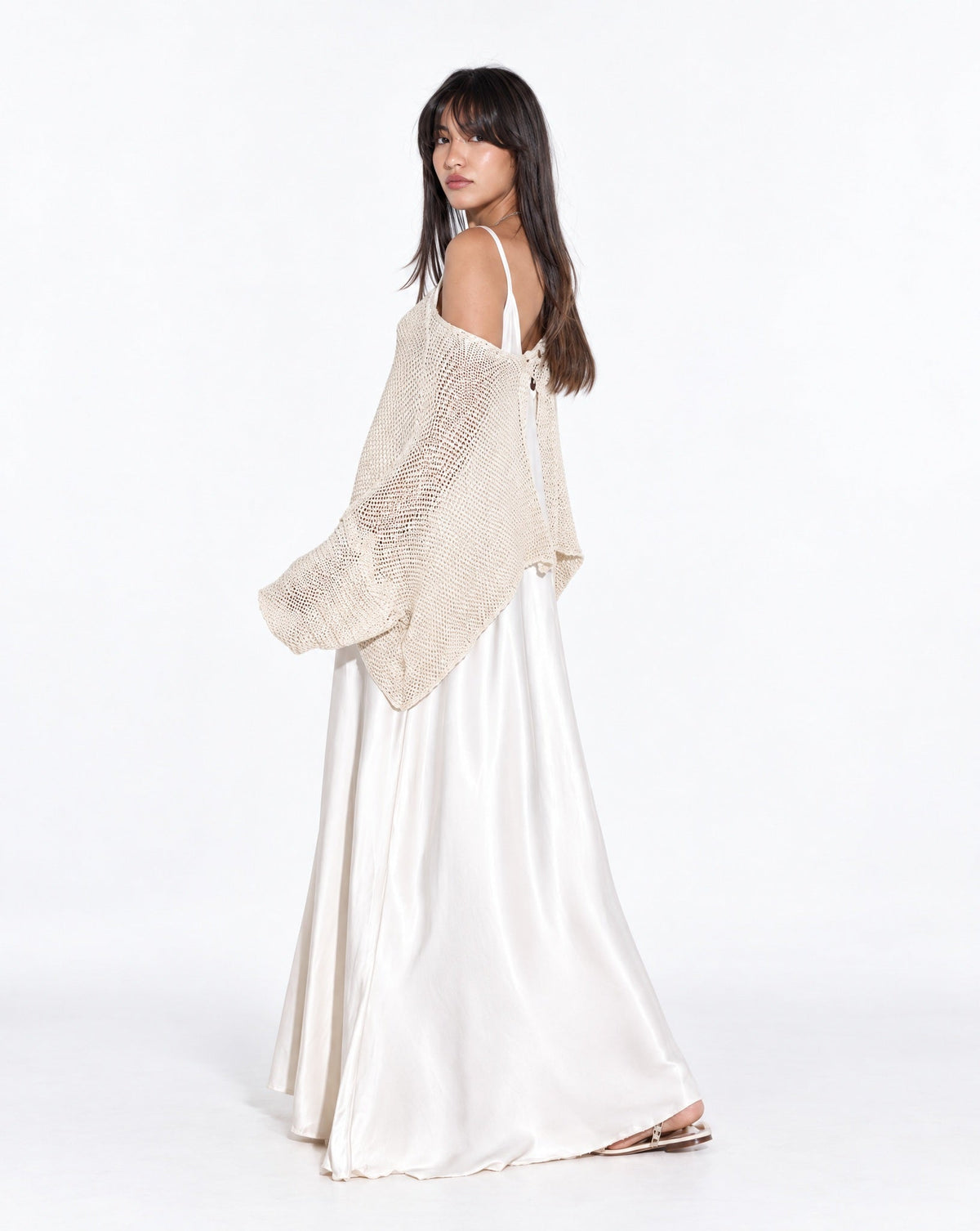 SS25 SLK 006 – Beige Silk Dress - SILKERA - MIRA Y MANO