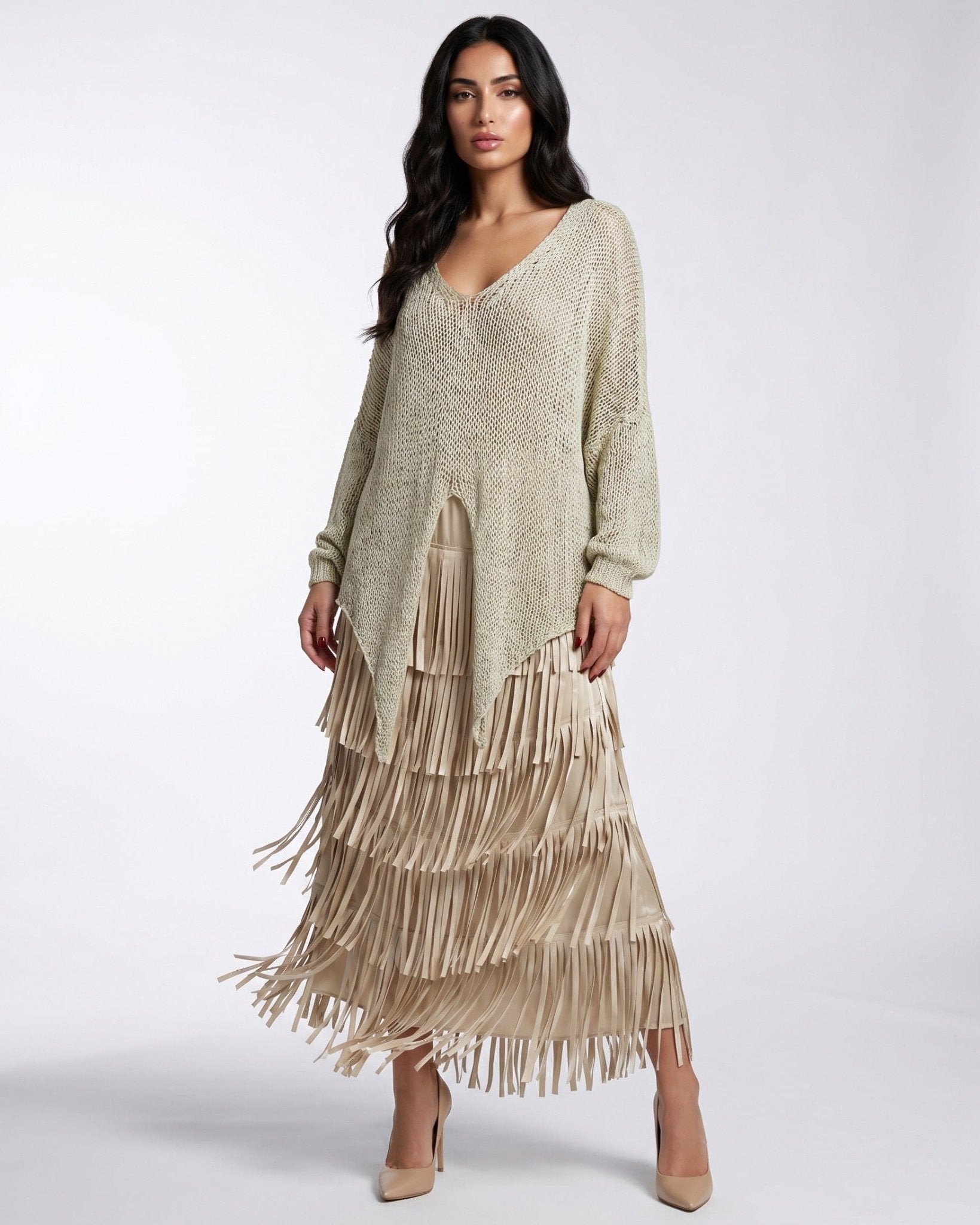 SS26 SLK 001 - BG TOP & SKIRT - SILKERA - MIRA Y MANO