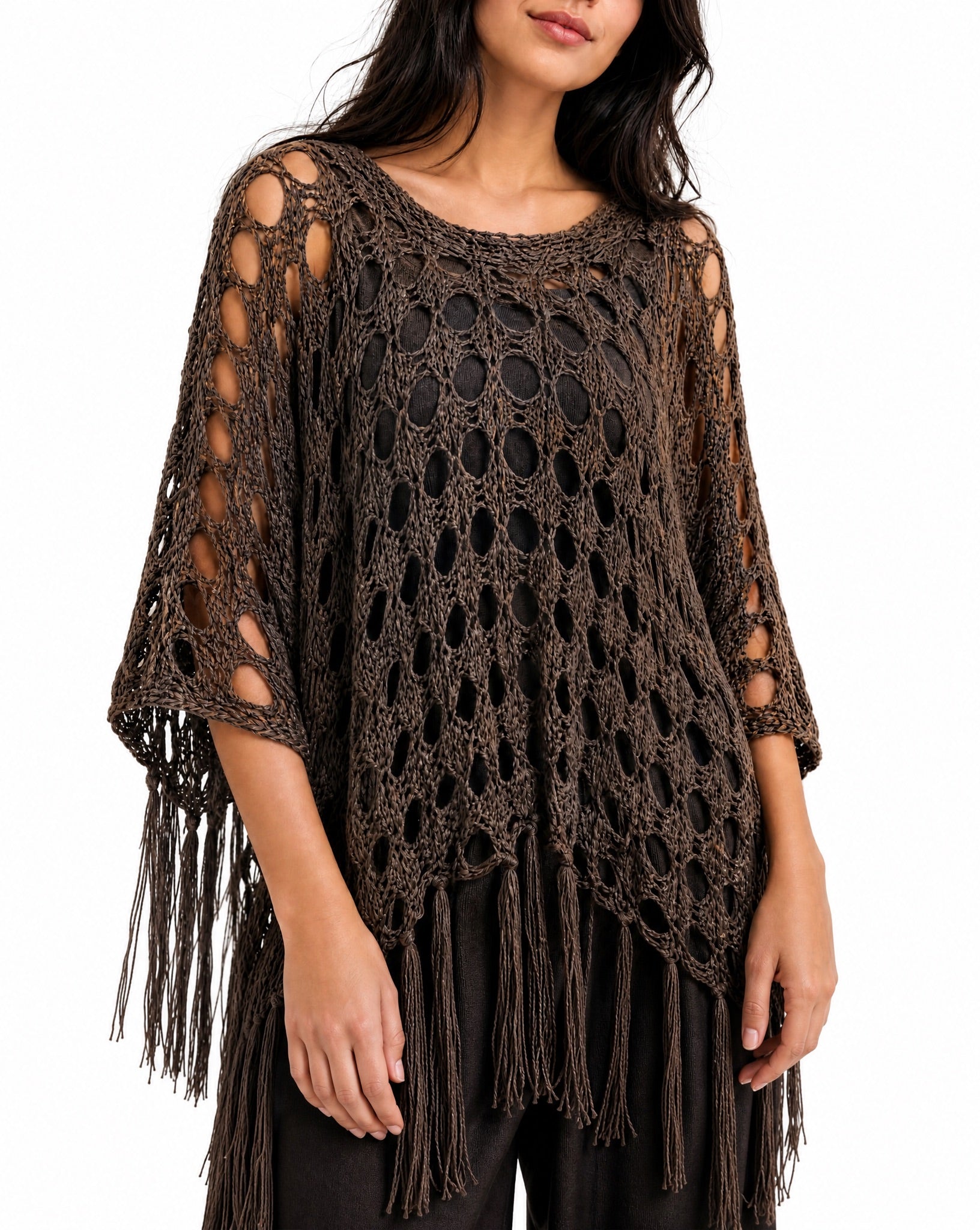 SS26 SLK 003-BR Brown Silk Top & Pant - SILKERA - MIRA Y MANO