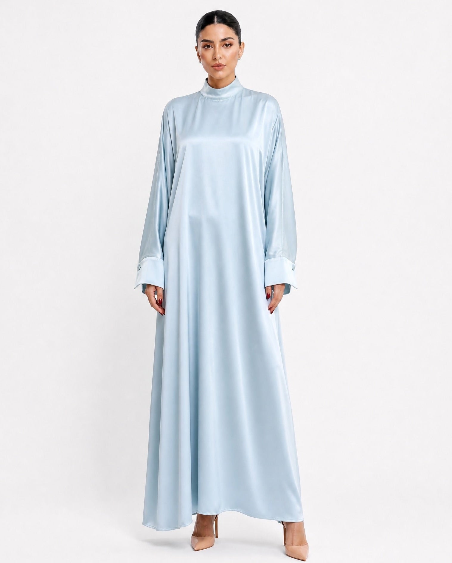 SS26 SLK 010-BL – Blue Silk Dress - SILKERA - MIRA Y MANO